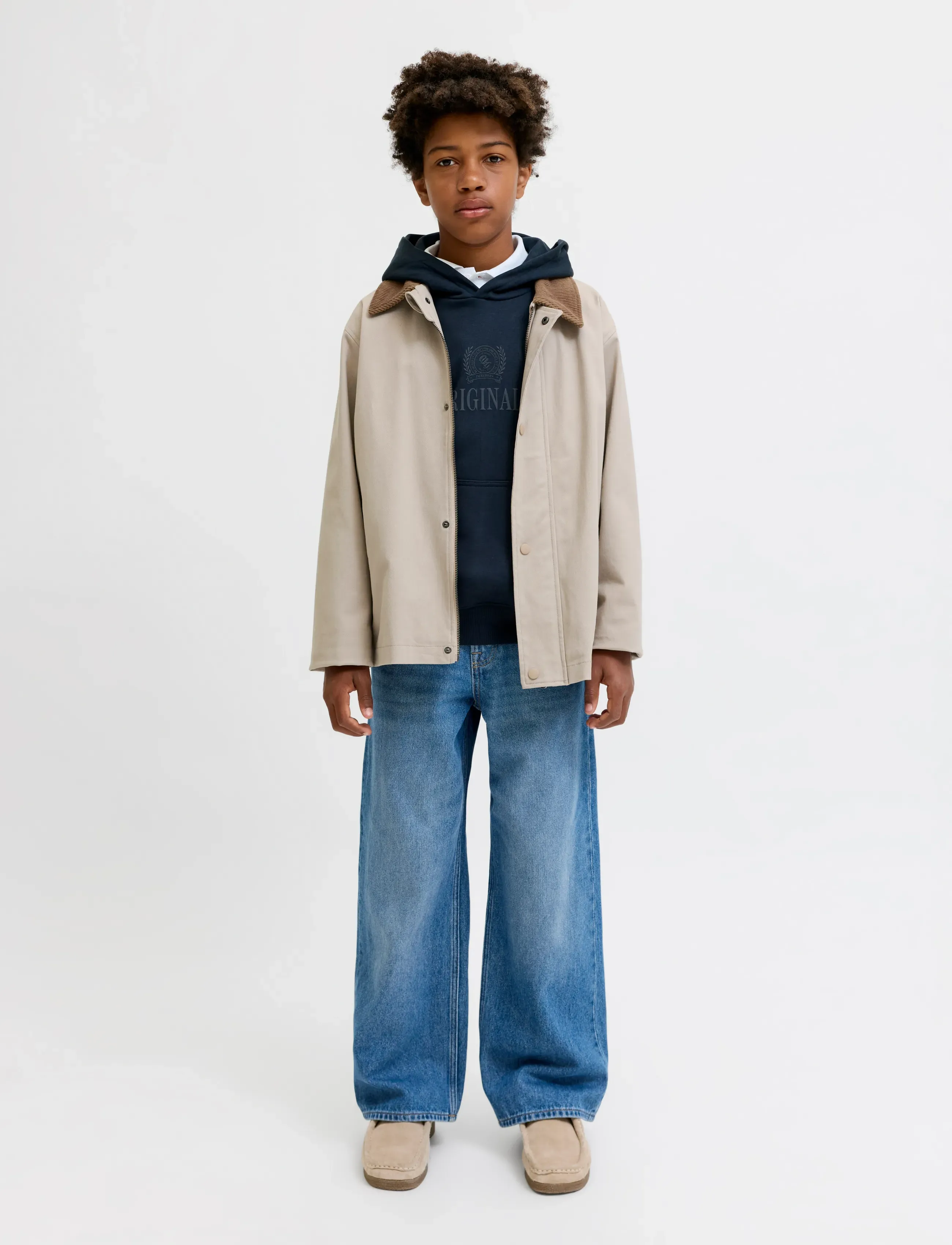 Jack & Jones - JORFREDERIKSBERG MONOGRAM SWEAT HOOD JN - kapuutsiga pusad - sky captain - 4