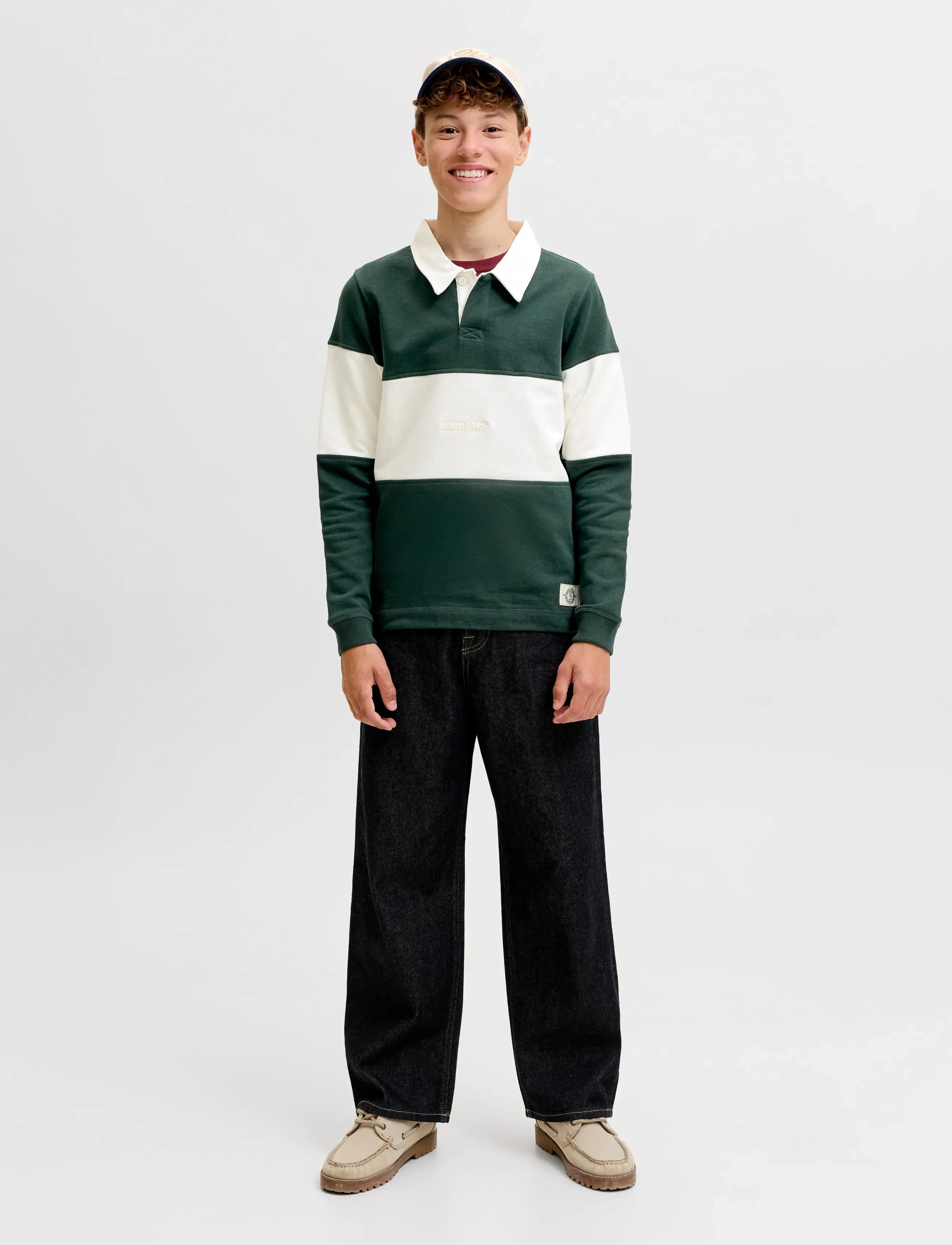 Jack & Jones - JORFREDERIKSBERG BLOCKING SWEAT POLO JNR - pine grove - 3