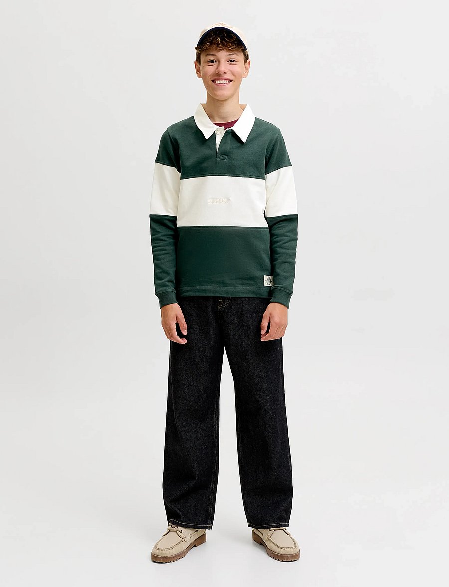 Jack & Jones - JORFREDERIKSBERG BLOCKING SWEAT POLO JNR - pine grove - 3