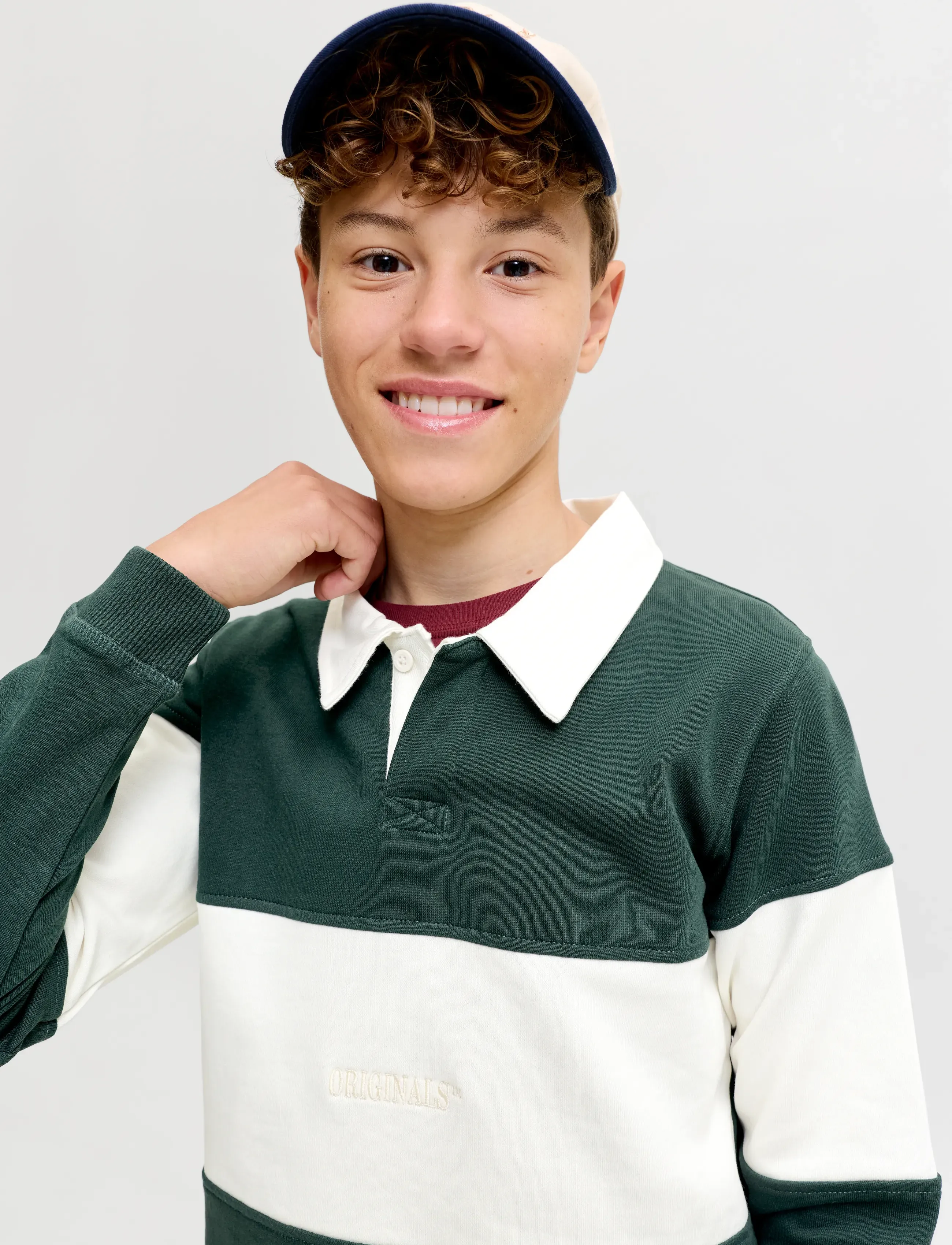 Jack & Jones - JORFREDERIKSBERG BLOCKING SWEAT POLO JNR - pine grove - 5
