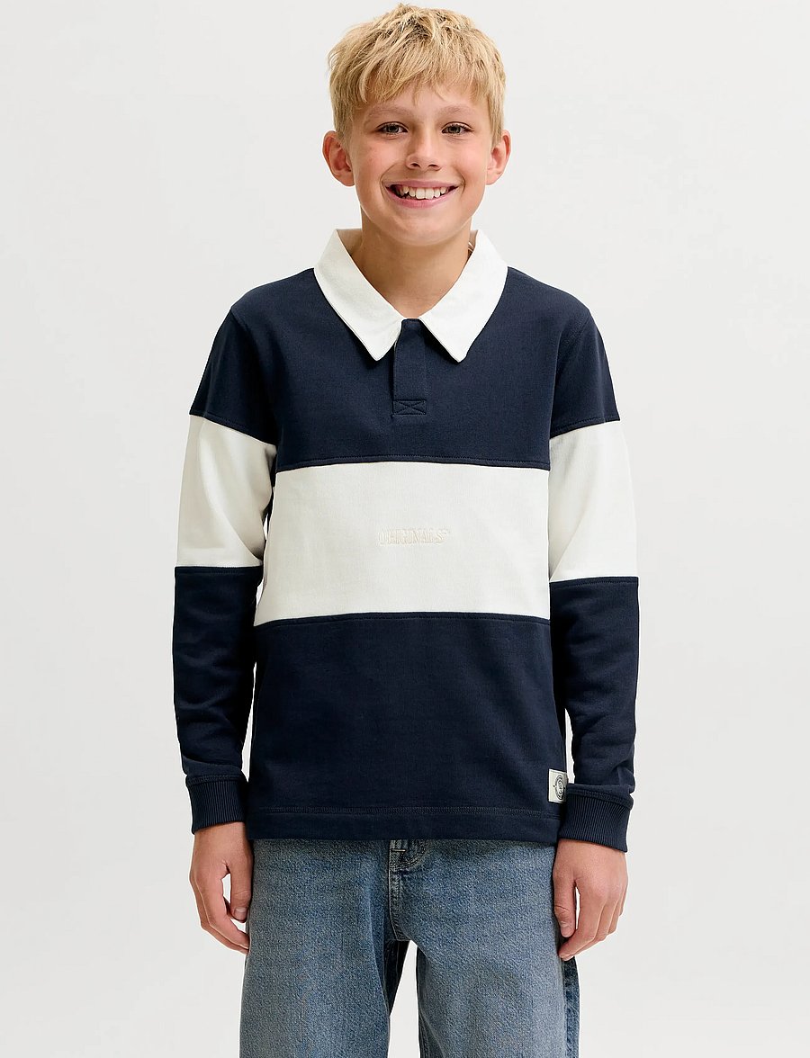 Jack & Jones - JORFREDERIKSBERG BLOCKING SWEAT POLO JNR - sky captain - 0