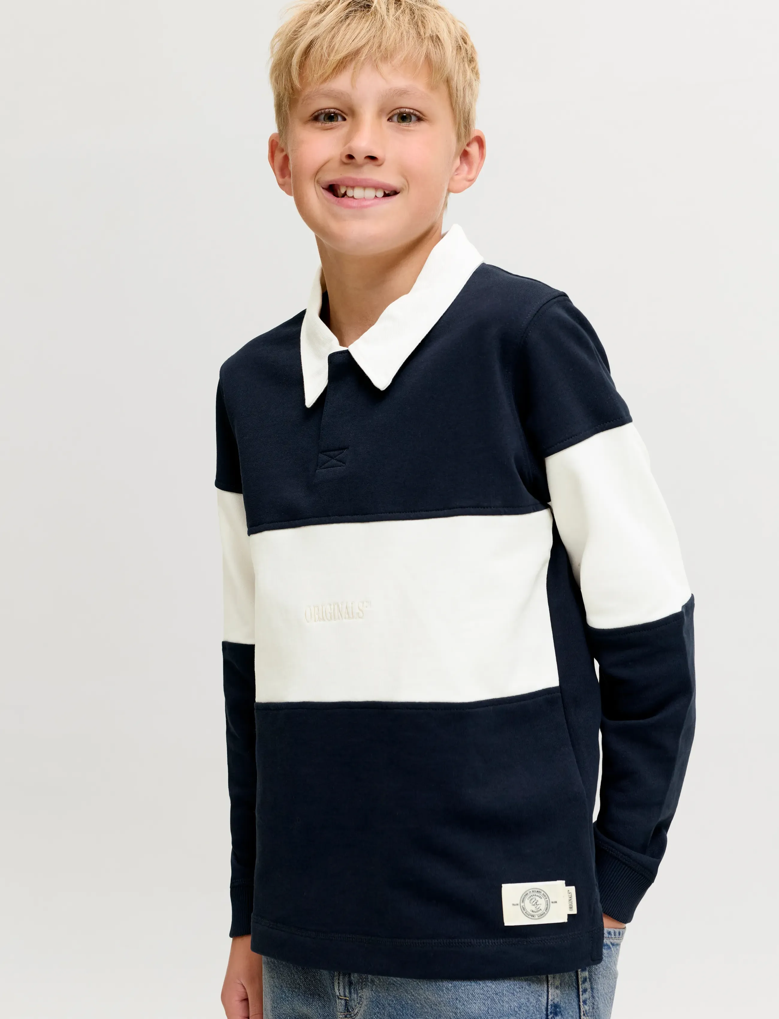 Jack & Jones - JORFREDERIKSBERG BLOCKING SWEAT POLO JNR - sky captain - 5