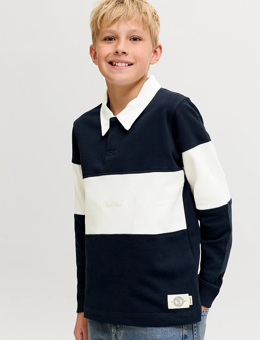 Jack & Jones - JORFREDERIKSBERG BLOCKING SWEAT POLO JNR - sky captain - 5