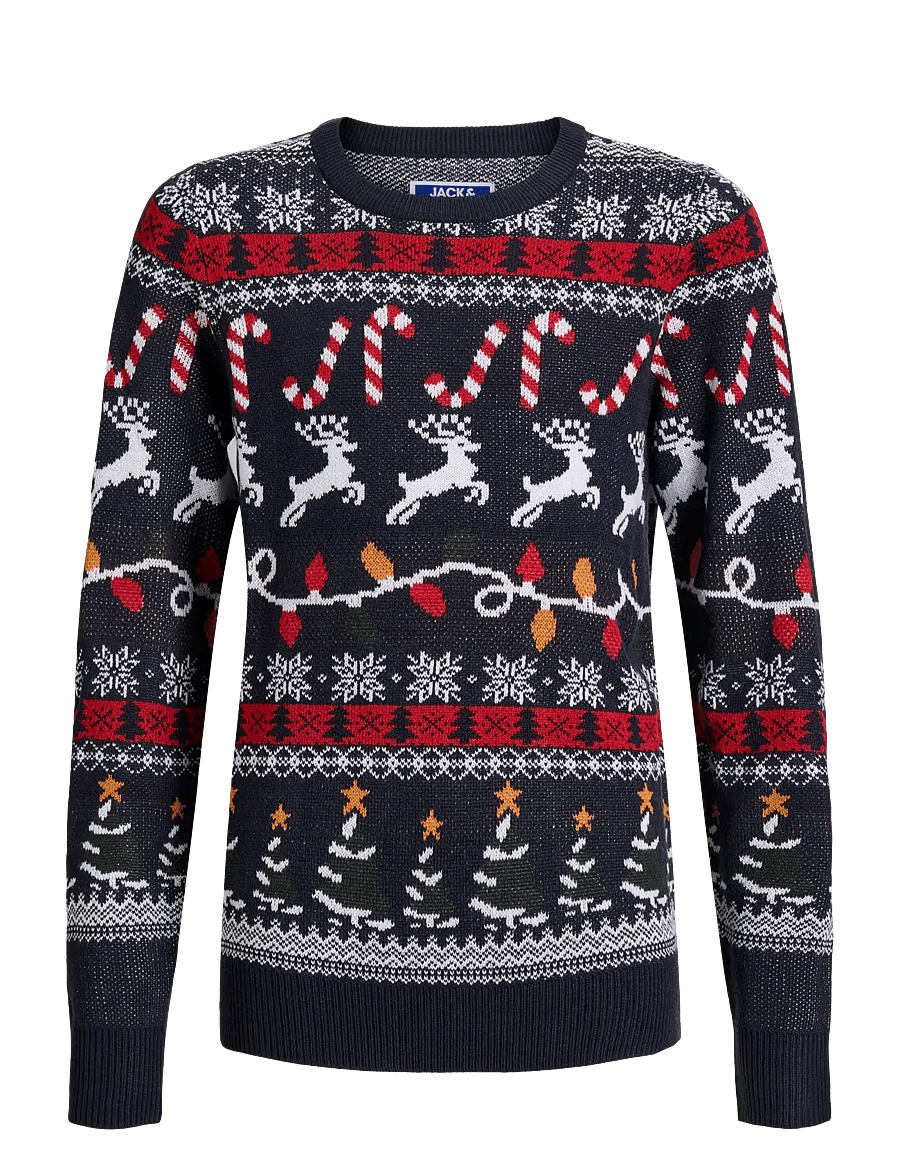 Jack & Jones - JJXMAS SANTA KNIT CREW NECK JNR - džemprid - navy blazer - 0