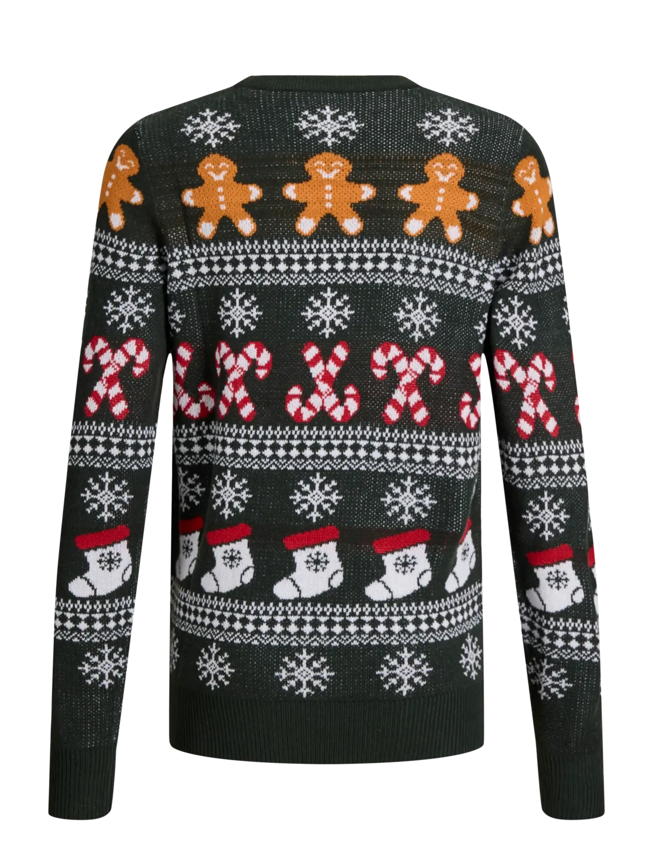 Jack & Jones - JJXMAS SANTA KNIT CREW NECK JNR - jumpers - scarab - 1