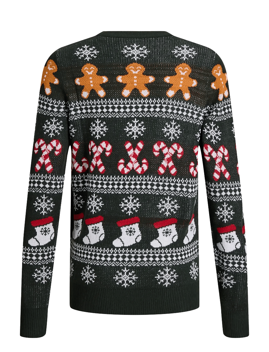 Jack & Jones - JJXMAS SANTA KNIT CREW NECK JNR - pullover - scarab - 1