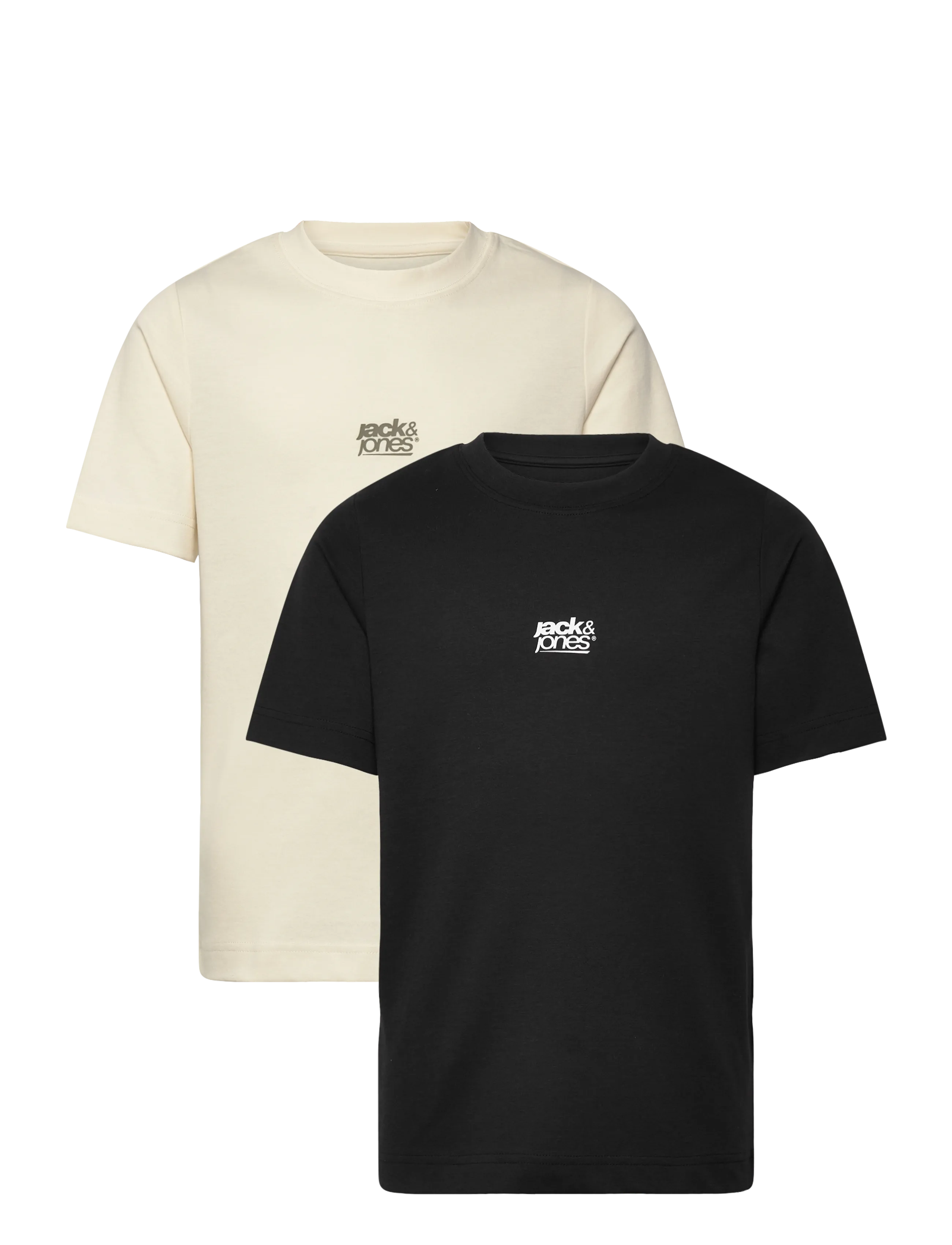 Jack & Jones JCOBREEZE BACK PRINT TEE SS 2PK MP JNR - Toppar & T-shirts - BLACK / black