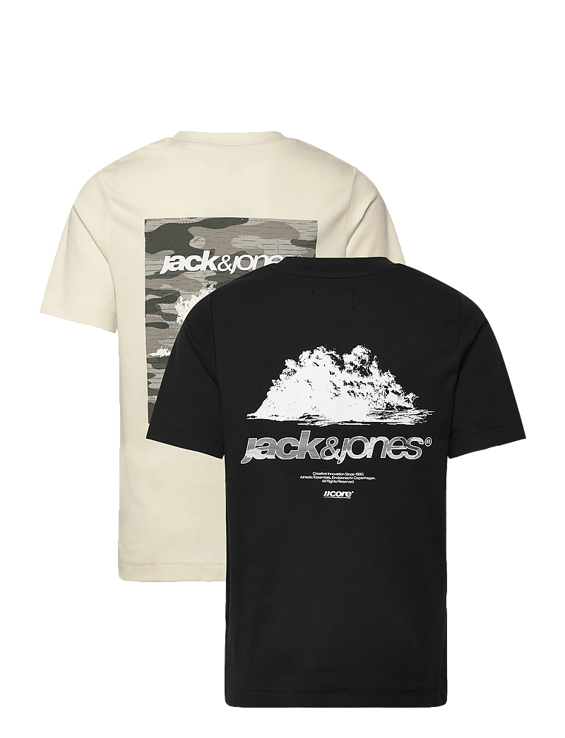 Jack & Jones - JCOBREEZE BACK PRINT TEE SS 2PK MP JNR - lühikeste varrukatega t-särgid - black - 1
