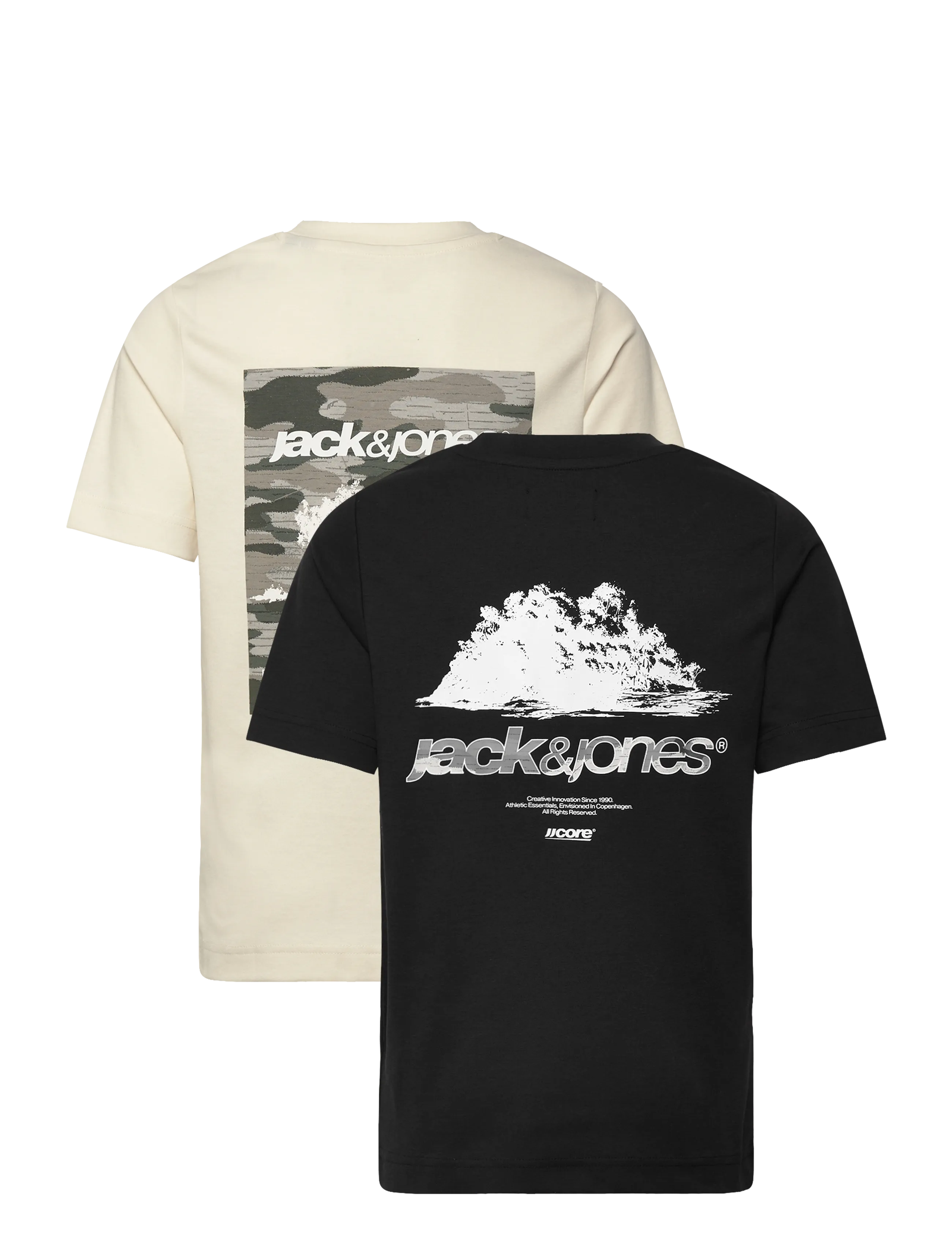 Jack & Jones - JCOBREEZE BACK PRINT TEE SS 2PK MP JNR - t-shirts à manches courtes - black - 1