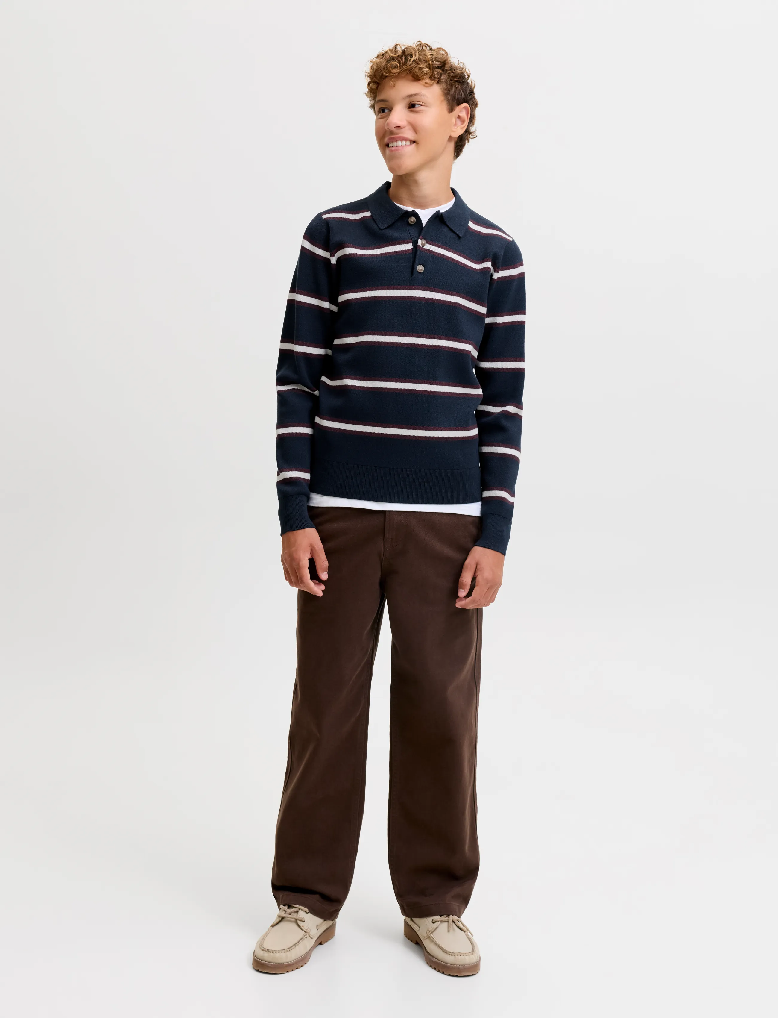 Jack & Jones - JORATOCHA KNIT STRIPE POLO JNR - sky captain - 4