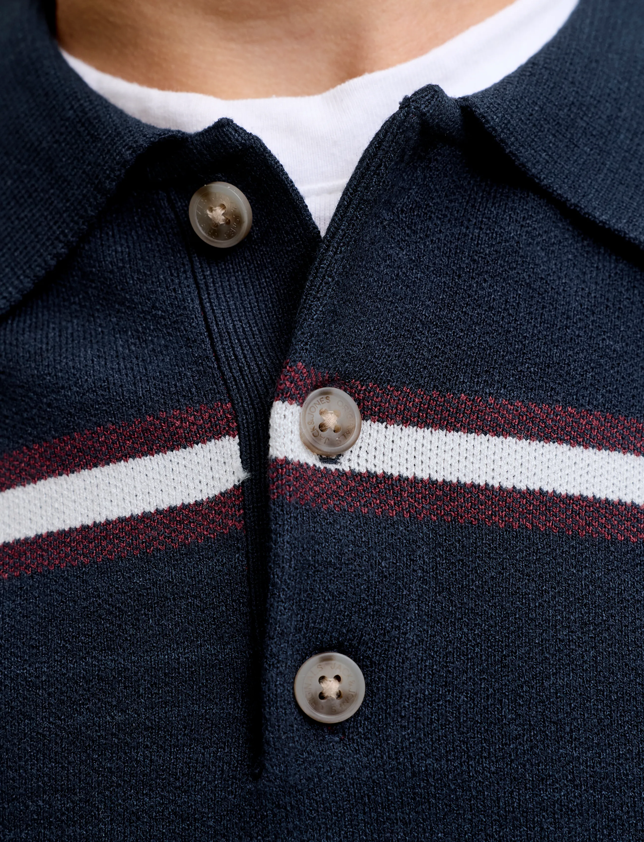 Jack & Jones JORATOCHA KNIT STRIPE POLO JNR - Meestele - SKY CAPTAIN / navy
