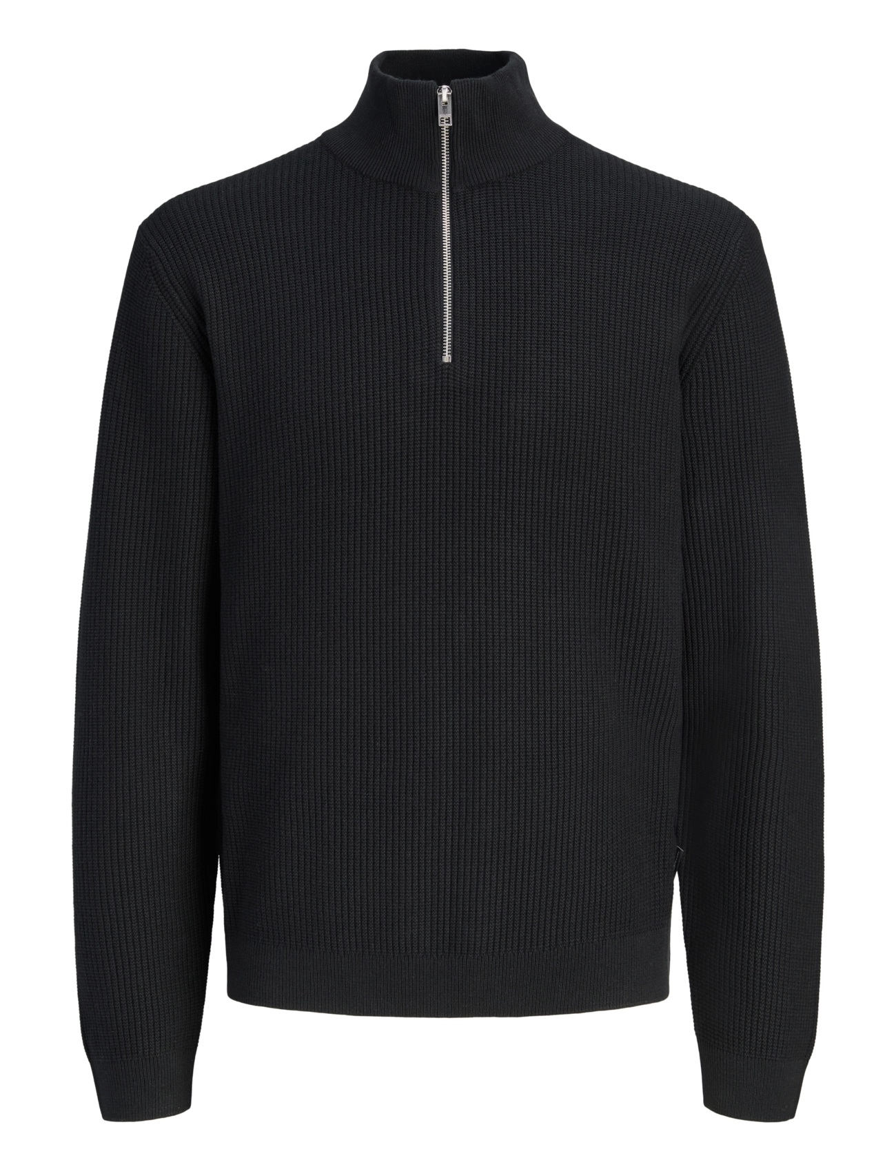 Jack & Jones JPRBLACONNOR KNIT HALF ZIP JNR - Teens 140-176 - BLACK / black