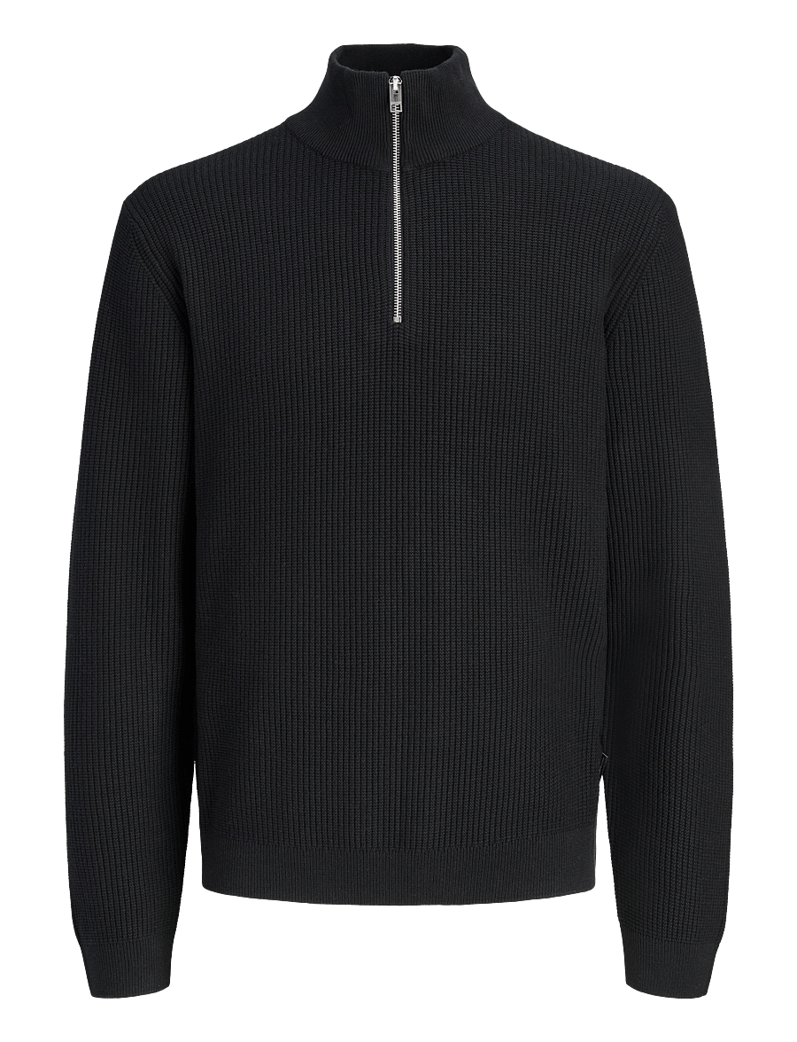 Jack & Jones - JPRBLACONNOR KNIT HALF ZIP JNR - black - 0