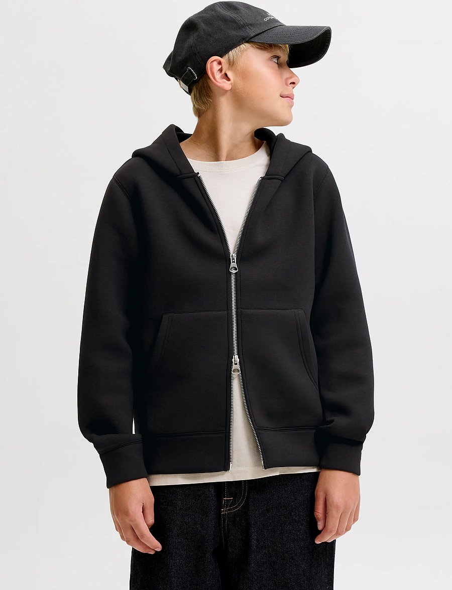 Jack & Jones - JCOLEGACY SWEAT SCUBA ZIP HOOD NOOS JNR - kapuzenpullover - black - 0