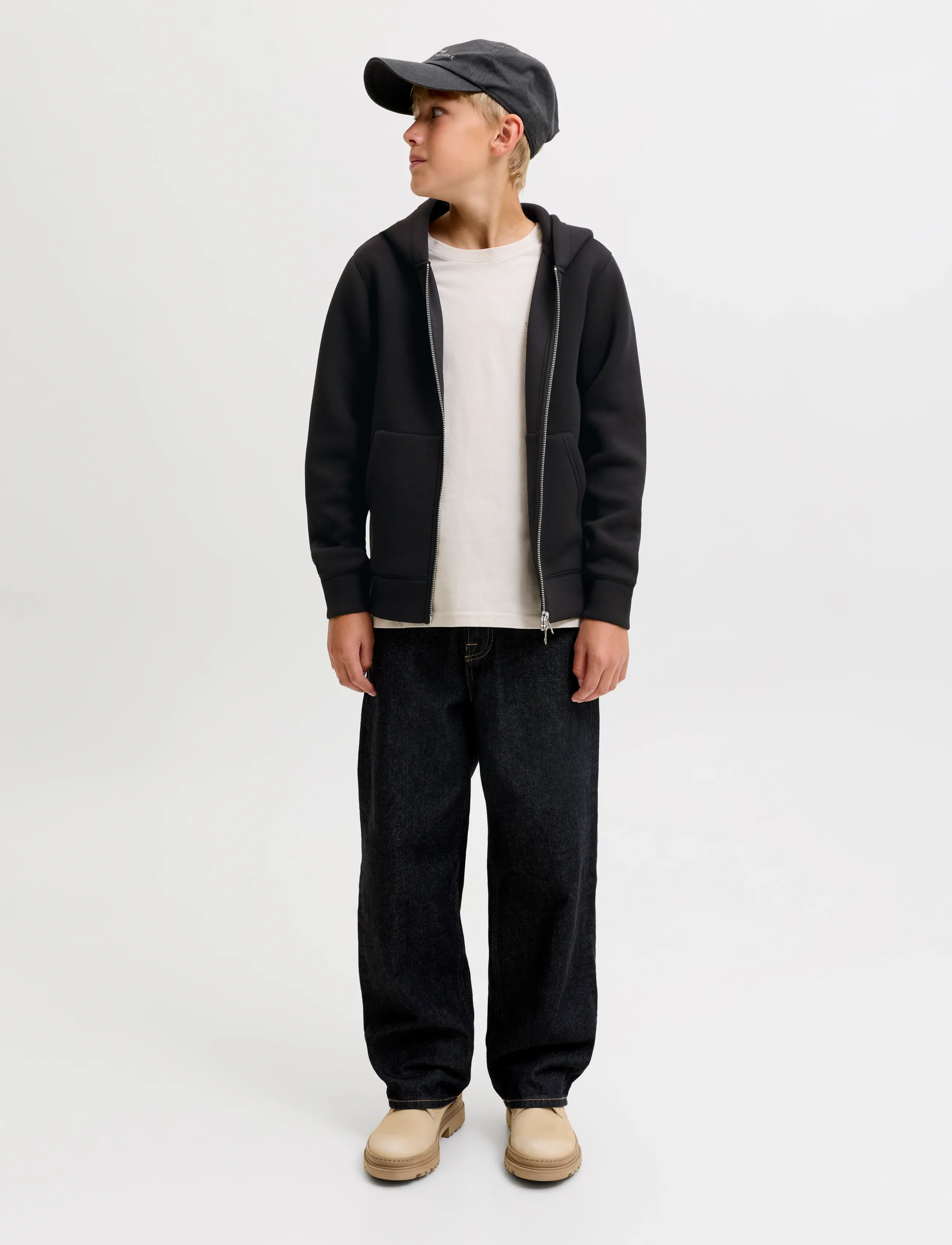 Jack & Jones - JCOLEGACY SWEAT SCUBA ZIP HOOD NOOS JNR - kapuzenpullover - black - 4