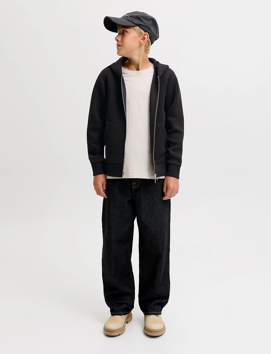 Jack & Jones - JCOLEGACY SWEAT SCUBA ZIP HOOD NOOS JNR - kapuzenpullover - black - 4
