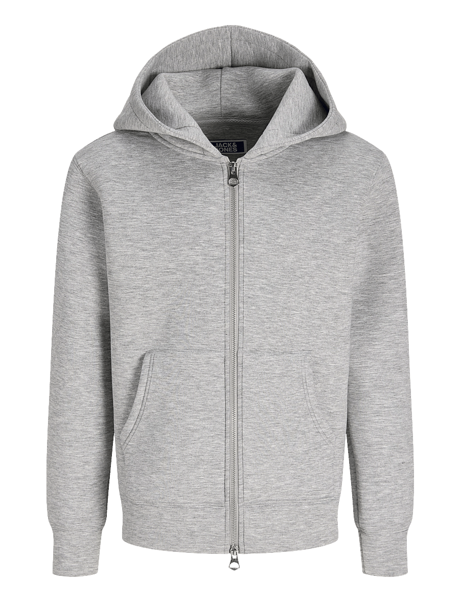 Jack & Jones - JCOLEGACY SWEAT SCUBA ZIP HOOD NOOS JNR - kapuzenpullover - light grey melange - 1