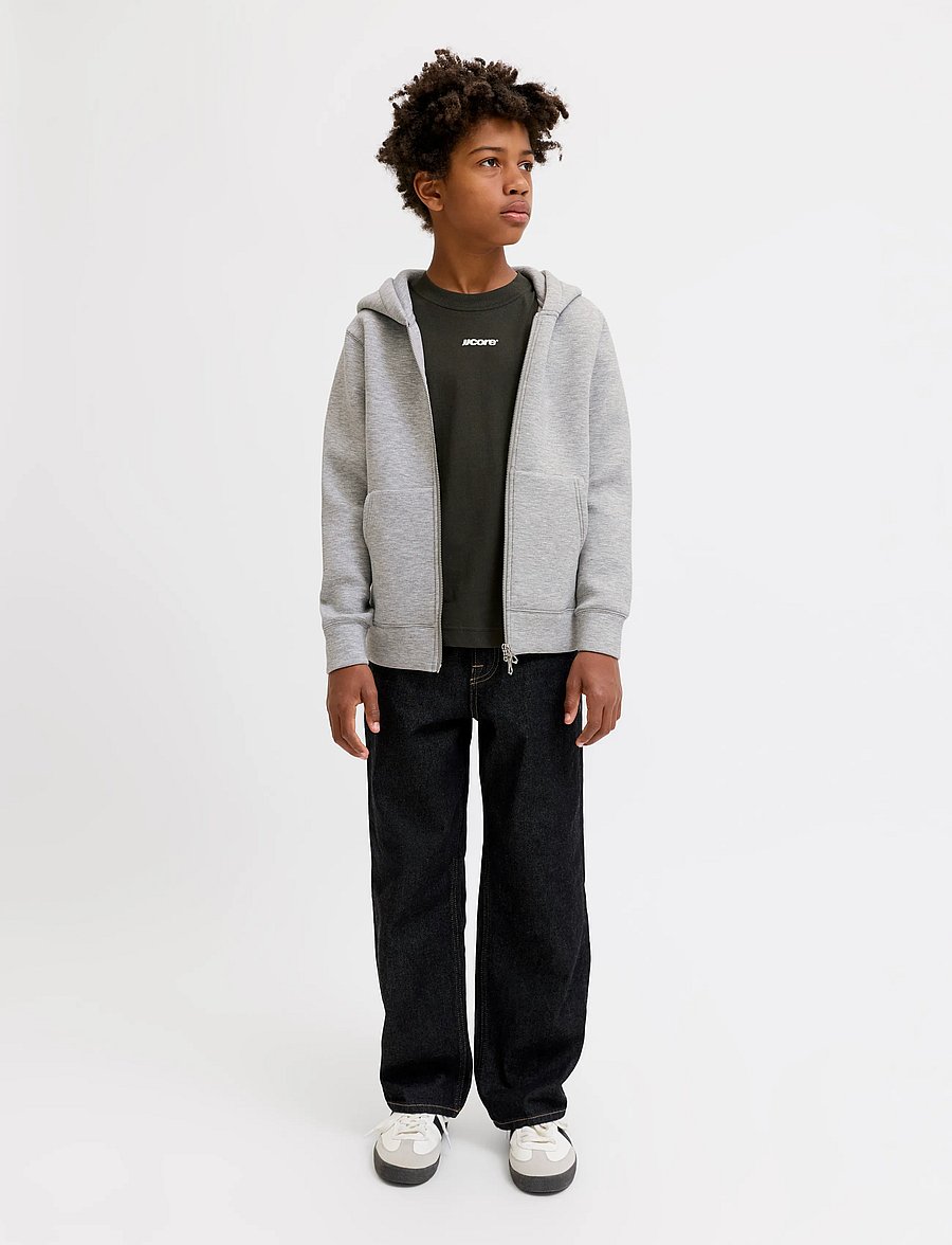Jack & Jones - JCOLEGACY SWEAT SCUBA ZIP HOOD NOOS JNR - kapuzenpullover - light grey melange - 4