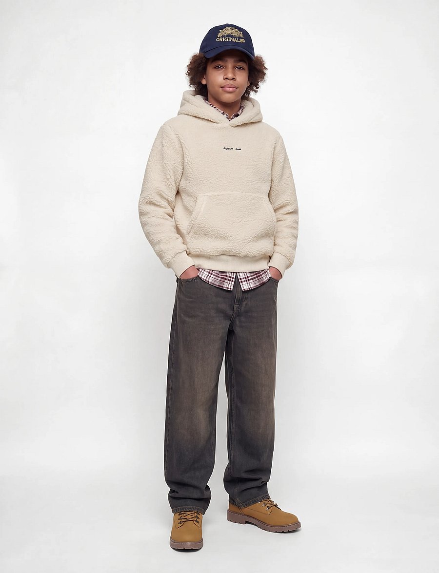 Jack & Jones - JORNORREBRO EMB TEDDY SWEAT HOOD JNR - dressipluusid - oatmeal - 3
