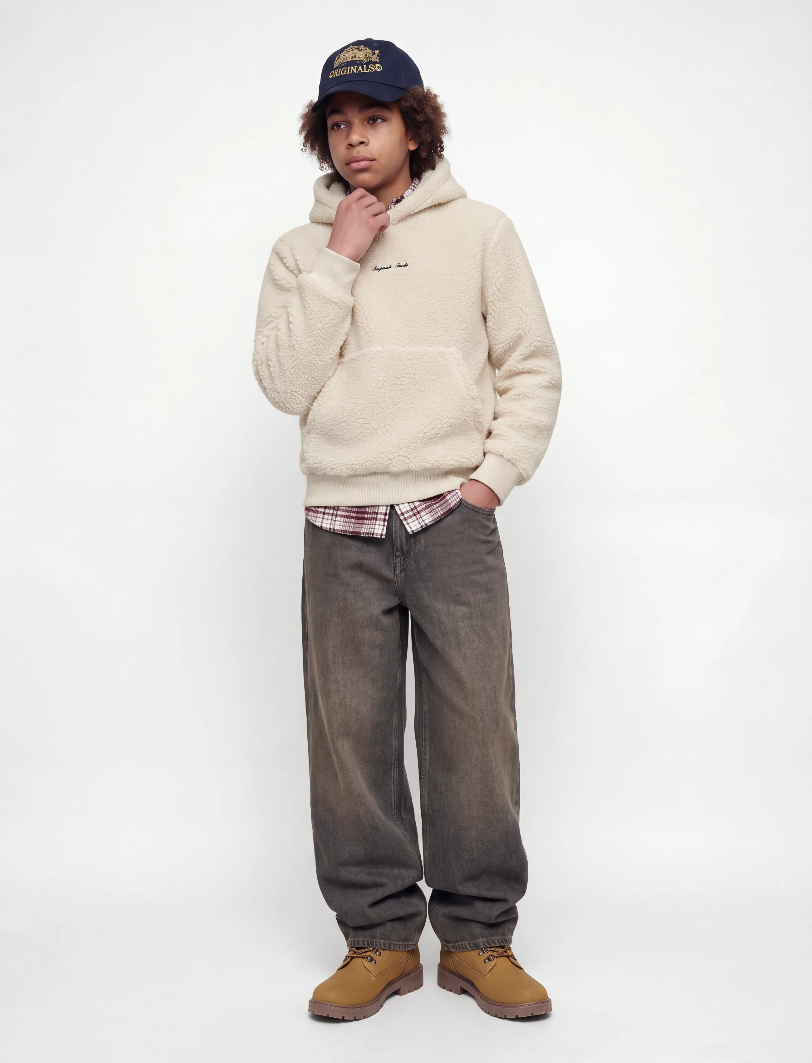 Jack & Jones - JORNORREBRO EMB TEDDY SWEAT HOOD JNR - dressipluusid - oatmeal - 5
