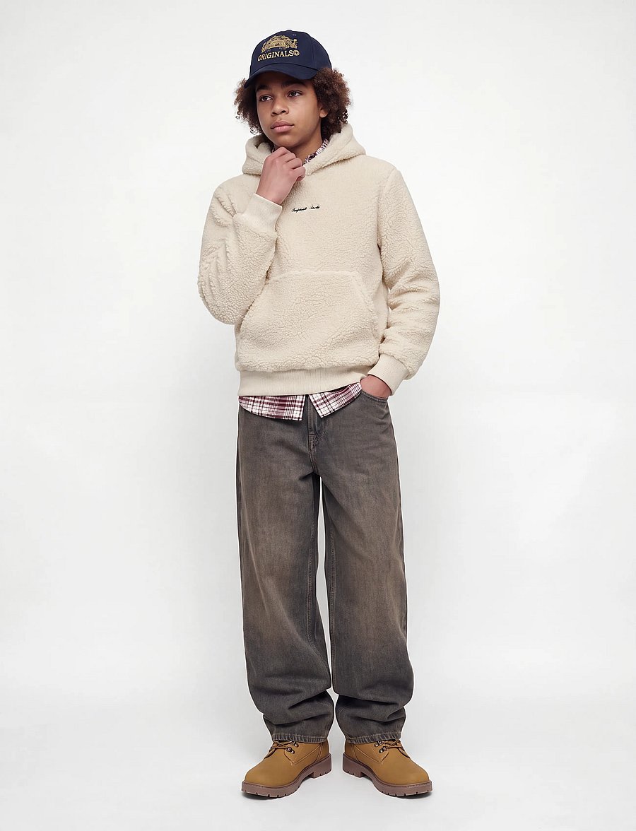 Jack & Jones - JORNORREBRO EMB TEDDY SWEAT HOOD JNR - dressipluusid - oatmeal - 5
