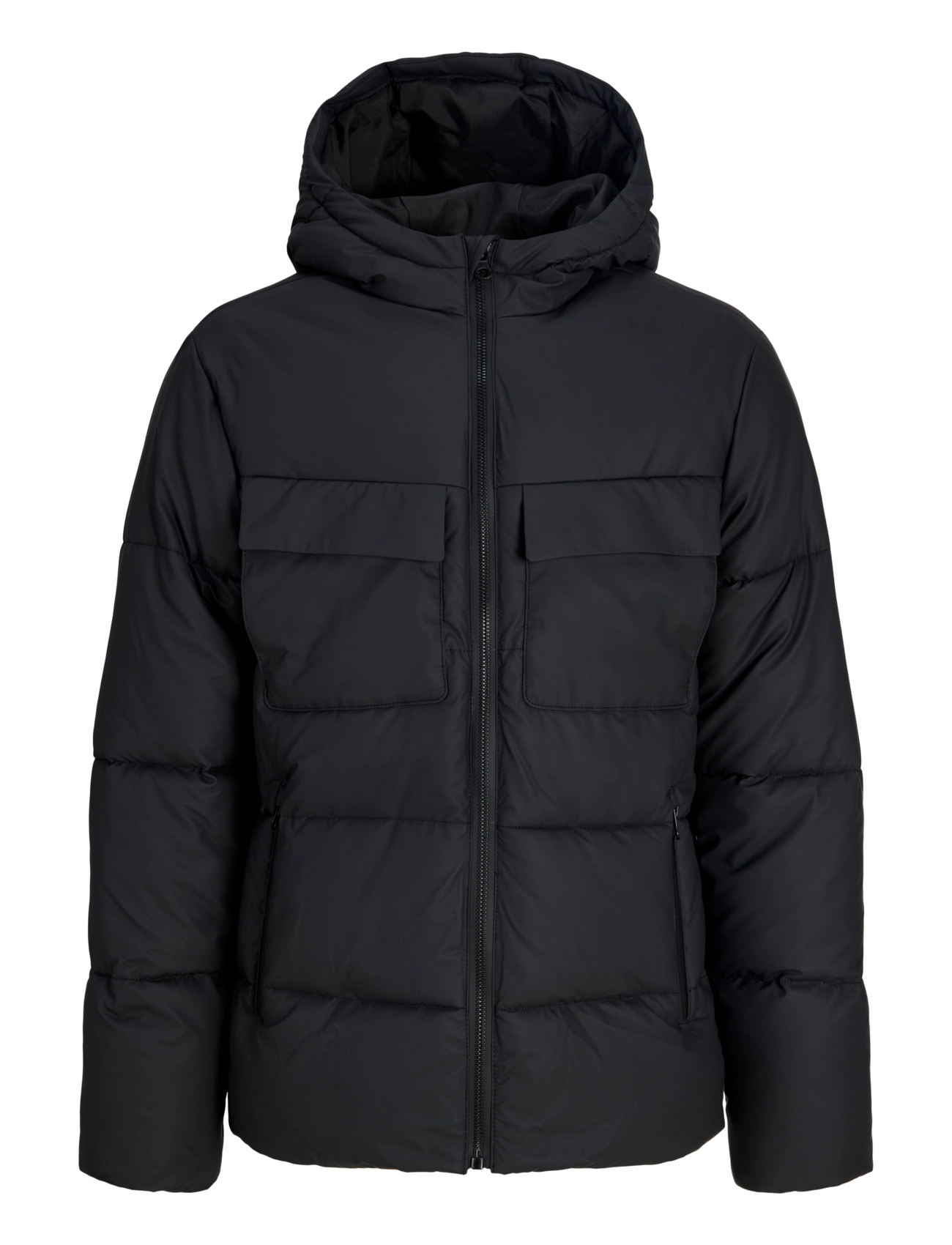 Jack & Jones JCOFUSION PU PUFFER JACKET JNR - Outdoor - BLACK / black