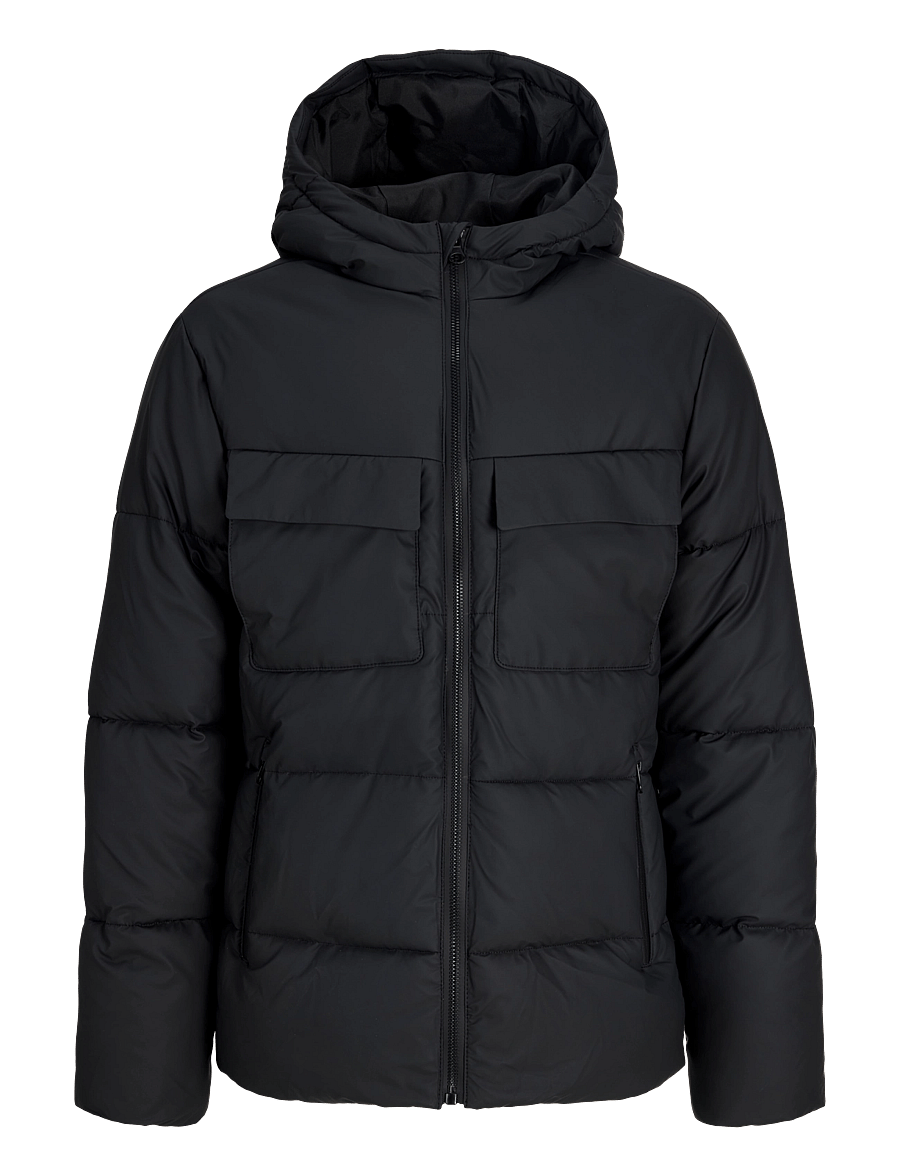 Jack & Jones - JCOFUSION PU PUFFER JACKET JNR - thermo-jacken - black - 1