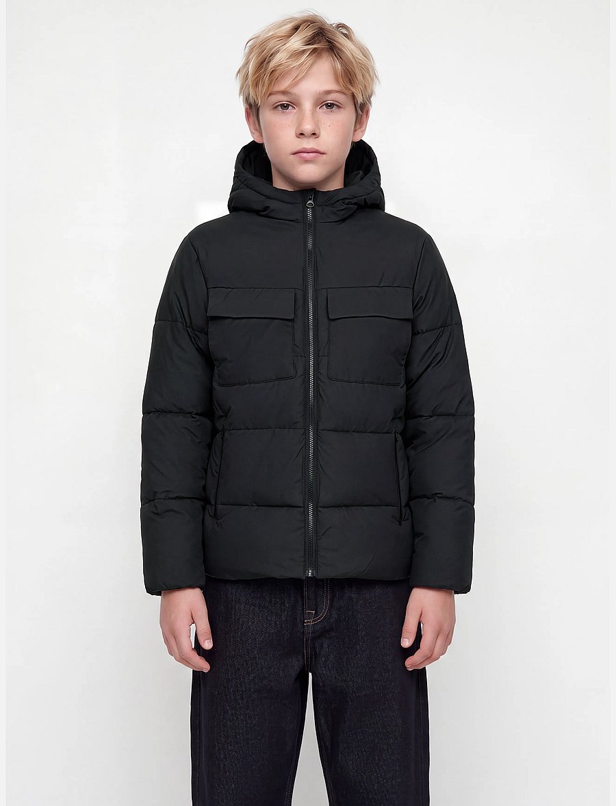 Jack & Jones - JCOFUSION PU PUFFER JACKET JNR - thermo-jacken - black - 0