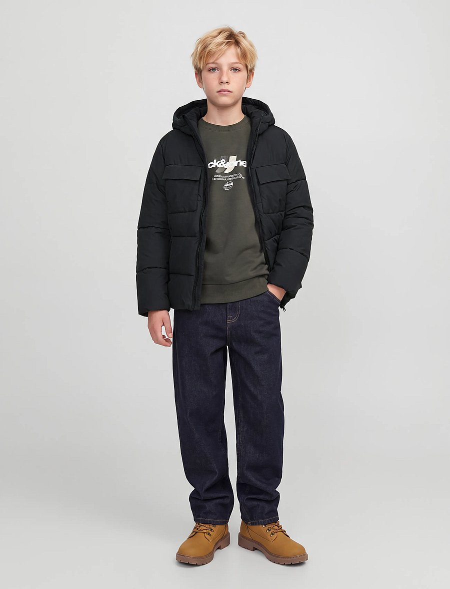 Jack & Jones - JCOFUSION PU PUFFER JACKET JNR - thermo-jacken - black - 4