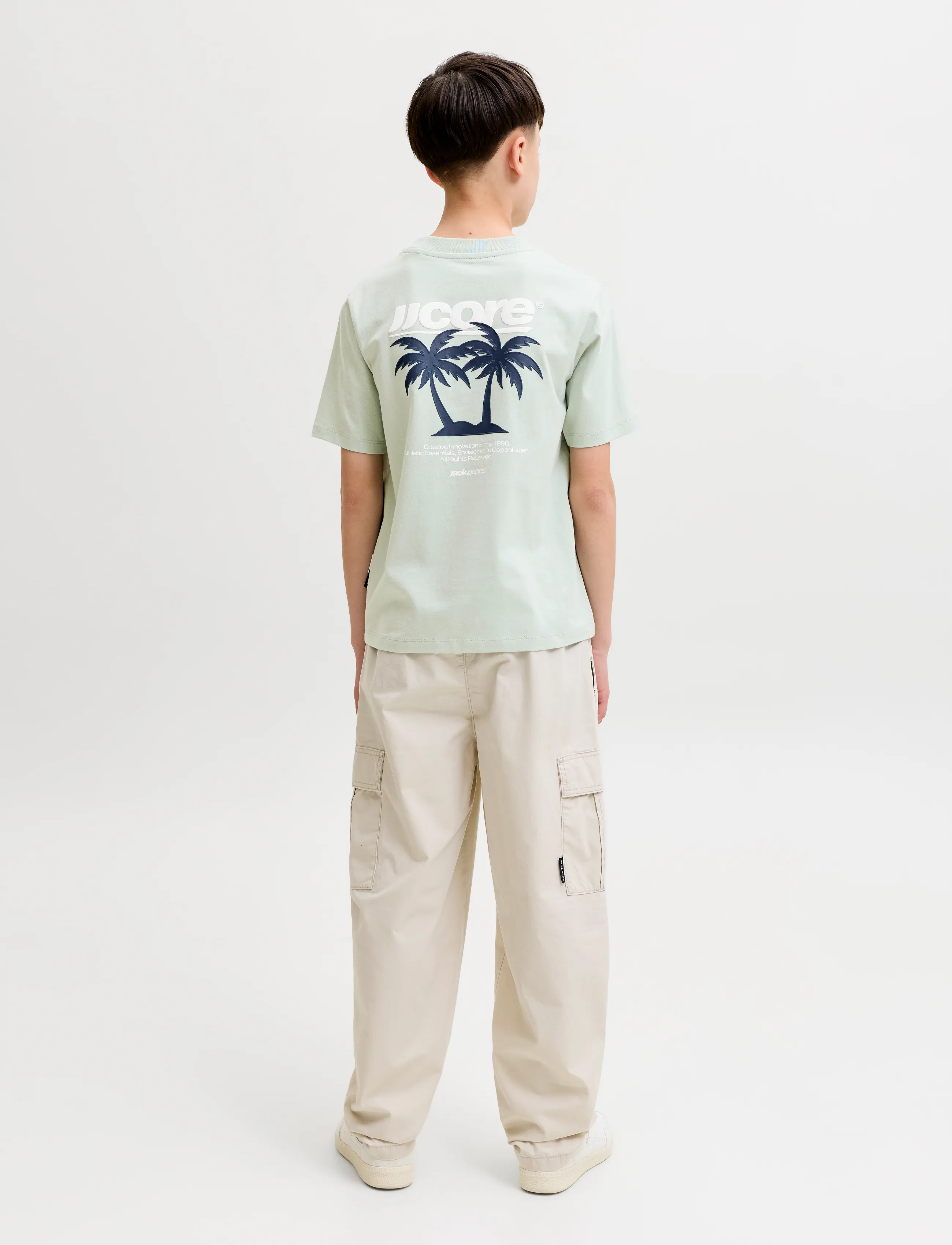 Jack & Jones - JCOCLUB BACK IMAGERY TEE SS 2PK MP JNR - aqua gray - 2