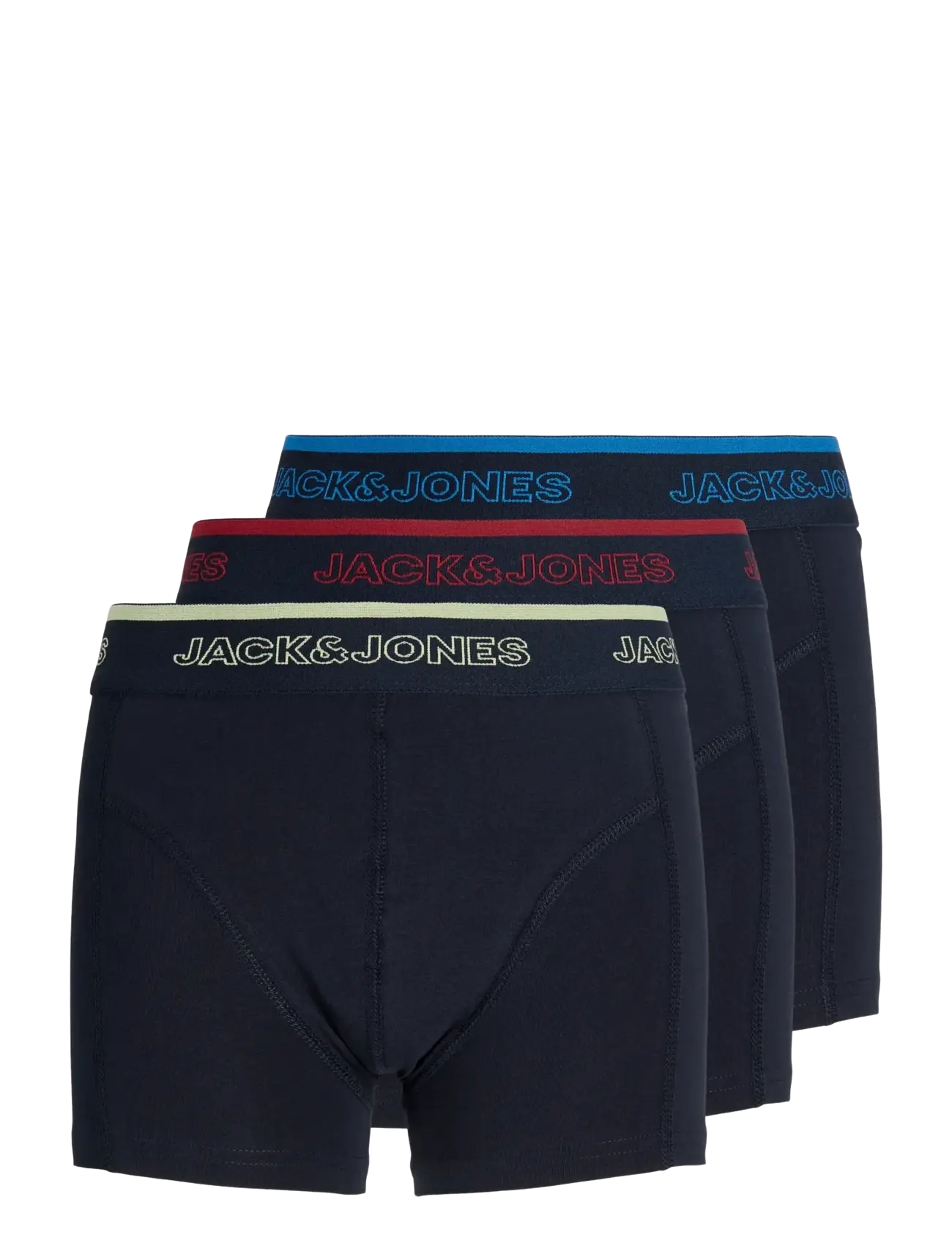 Jack & Jones Jacadrian Solid Trunks 3 Pack Jnr, Børn, Trunks 3 Pak, Navy, Str: 152
