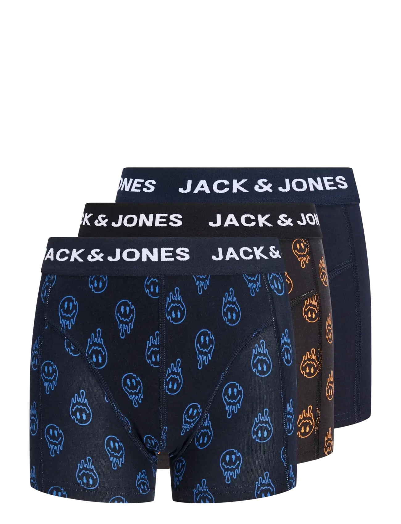 Jack & Jones JACDALE SMILEY TRUNKS 3 PACK JNR - Teens 140-176 - BLACK / black