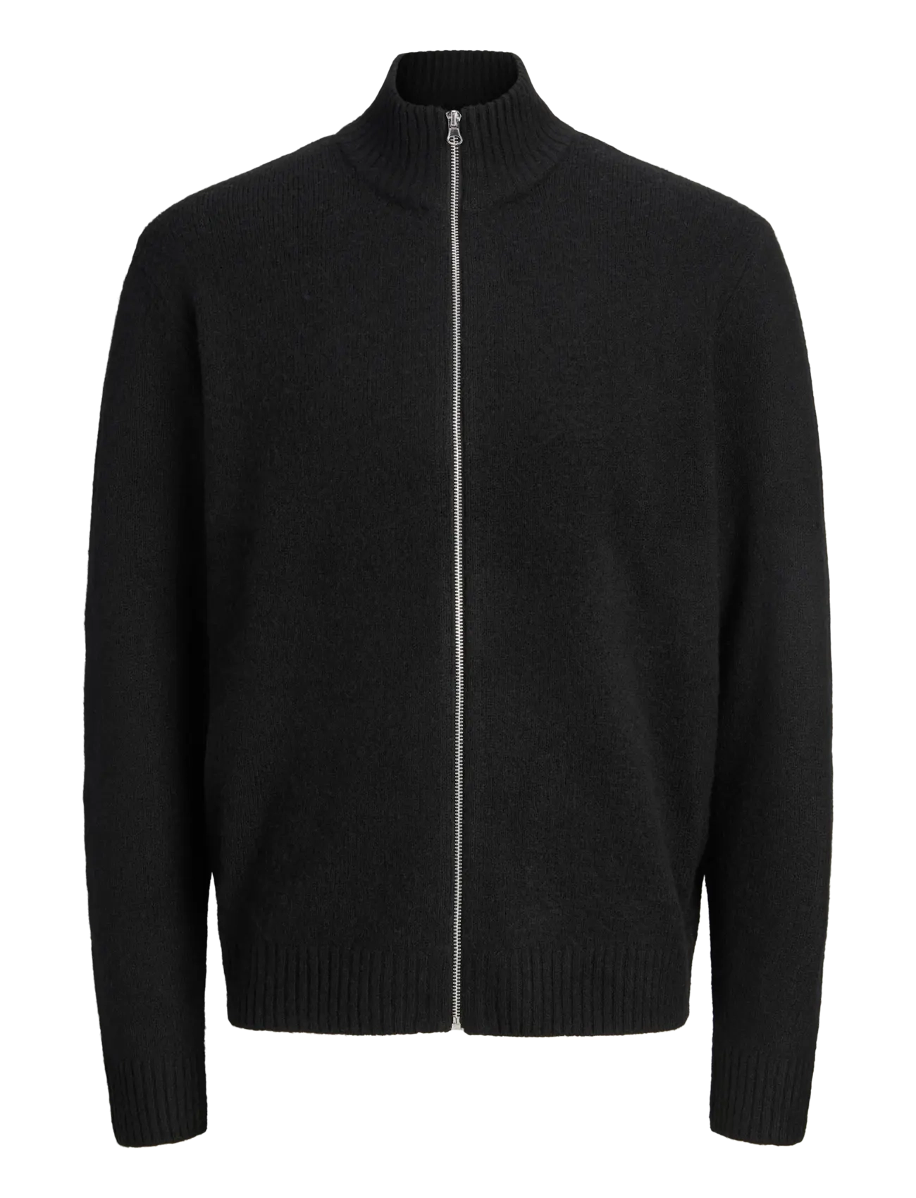 Jack & Jones JJSOHO OLLIE KNIT HIGH NECK ZIP CA JNR - Joped - BLACK / black