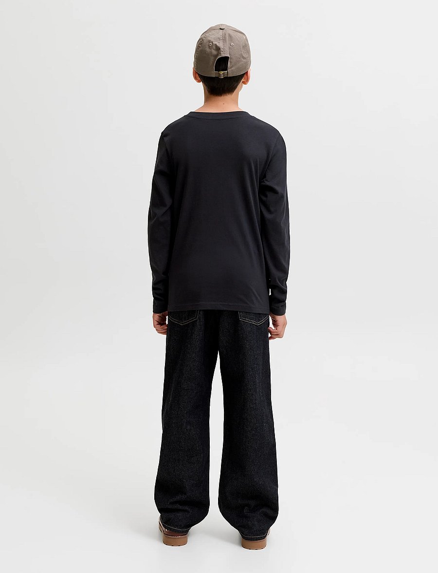 Jack & Jones - JJTOM TEE LS CREW NECK JNR - långärmade t-shirts - black - 3