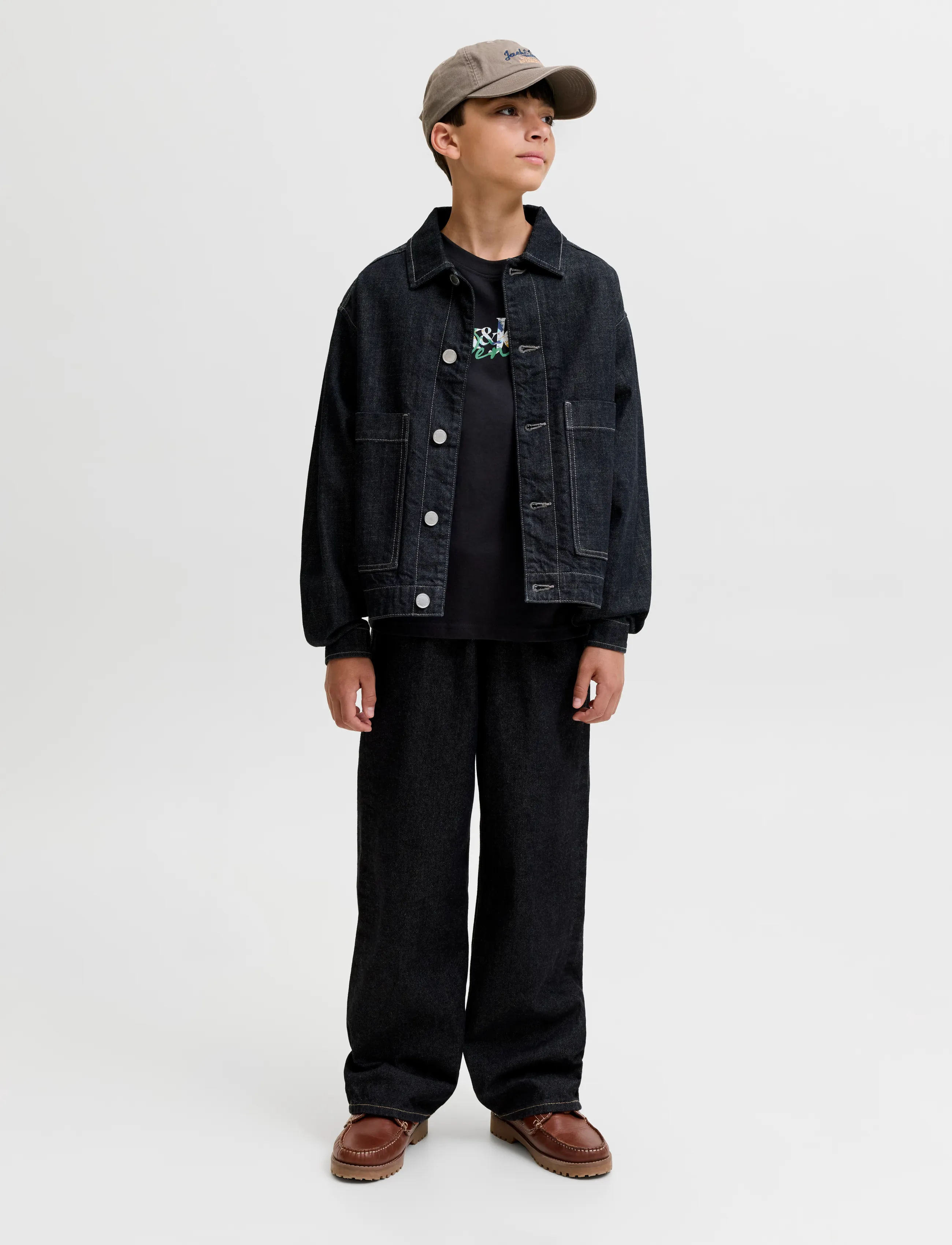 Jack & Jones - JJTOM TEE LS CREW NECK JNR - långärmade t-shirts - black - 4