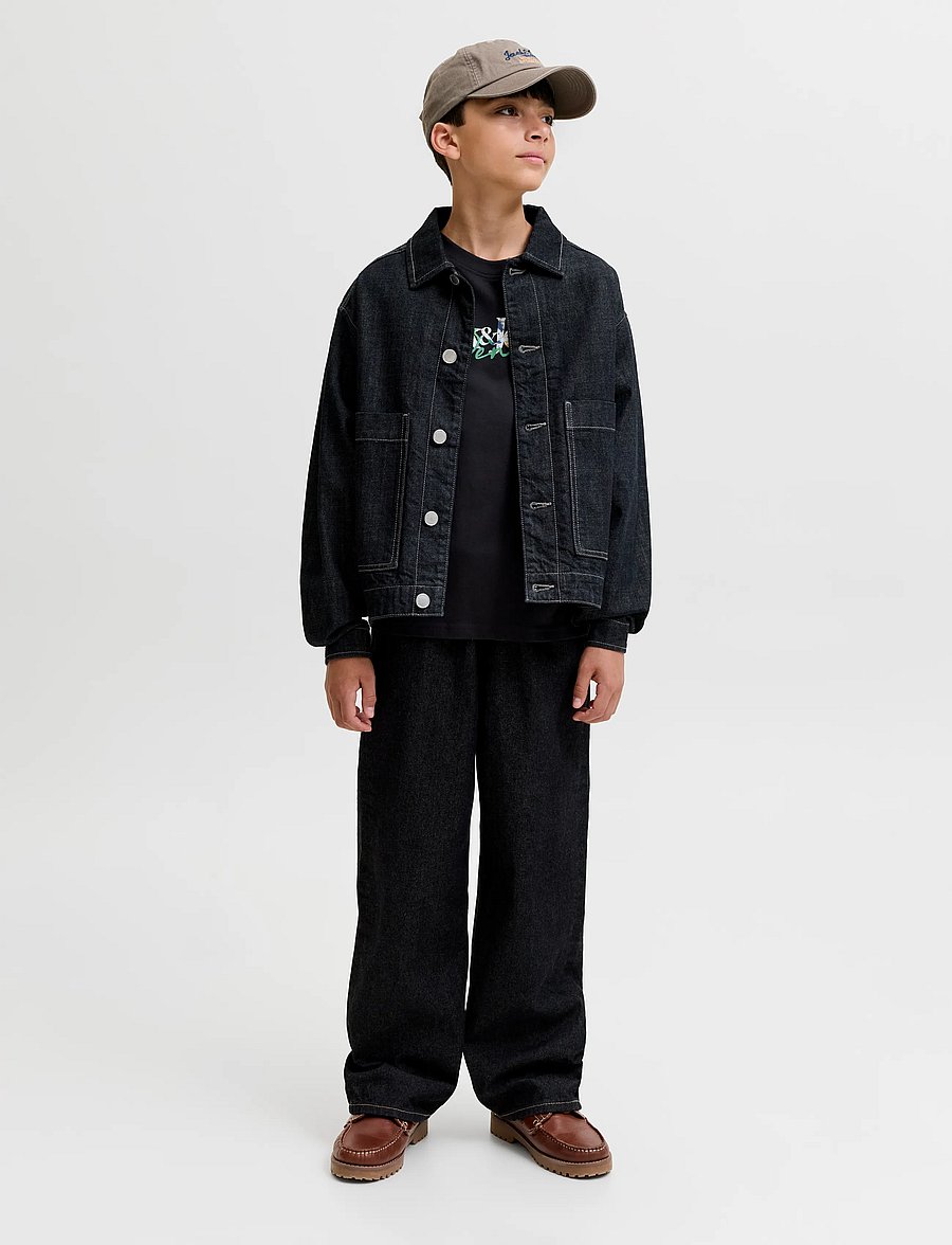 Jack & Jones - JJTOM TEE LS CREW NECK JNR - långärmade t-shirts - black - 4