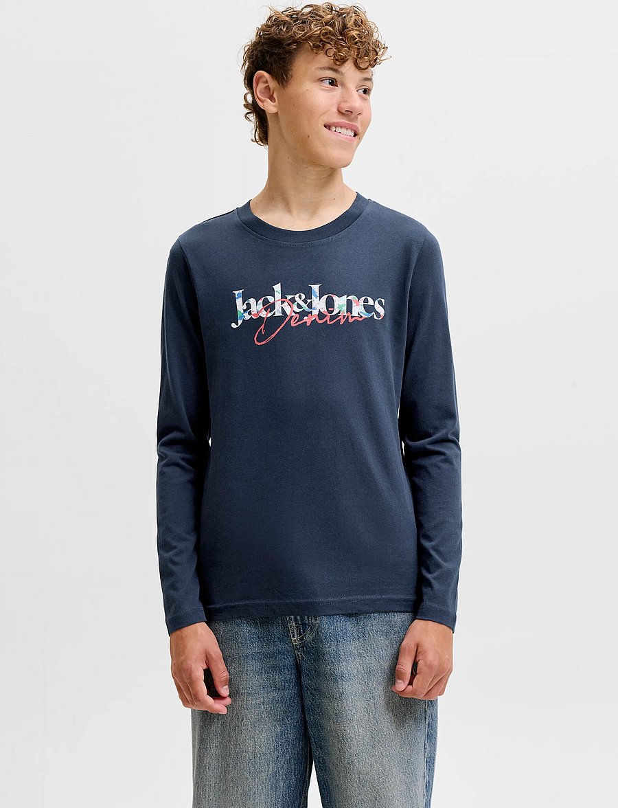 Jack & Jones - JJTOM TEE LS CREW NECK JNR - pikkade varrukatega t-särgid - navy blazer - 0