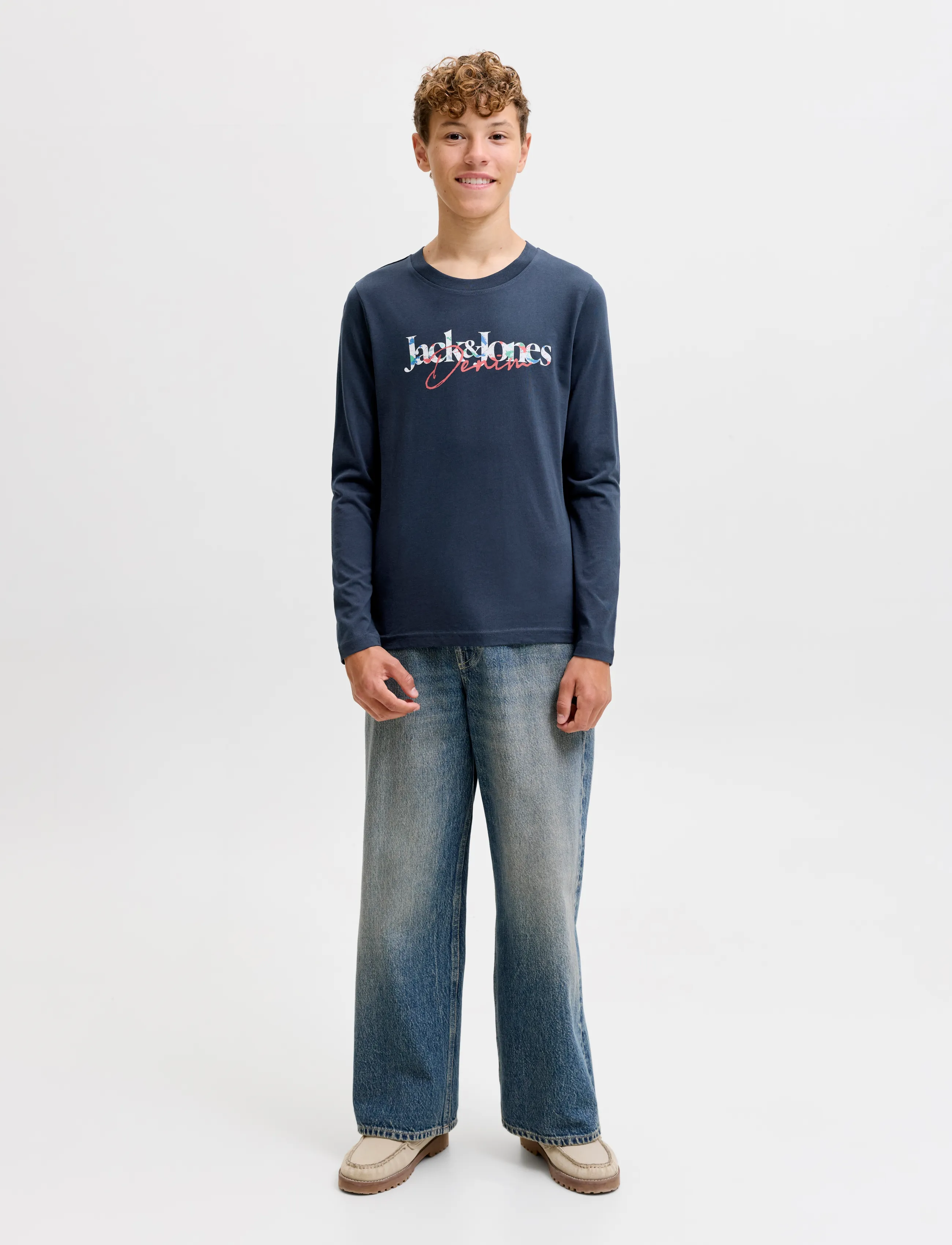 Jack & Jones - JJTOM TEE LS CREW NECK JNR - pikkade varrukatega t-särgid - navy blazer - 4