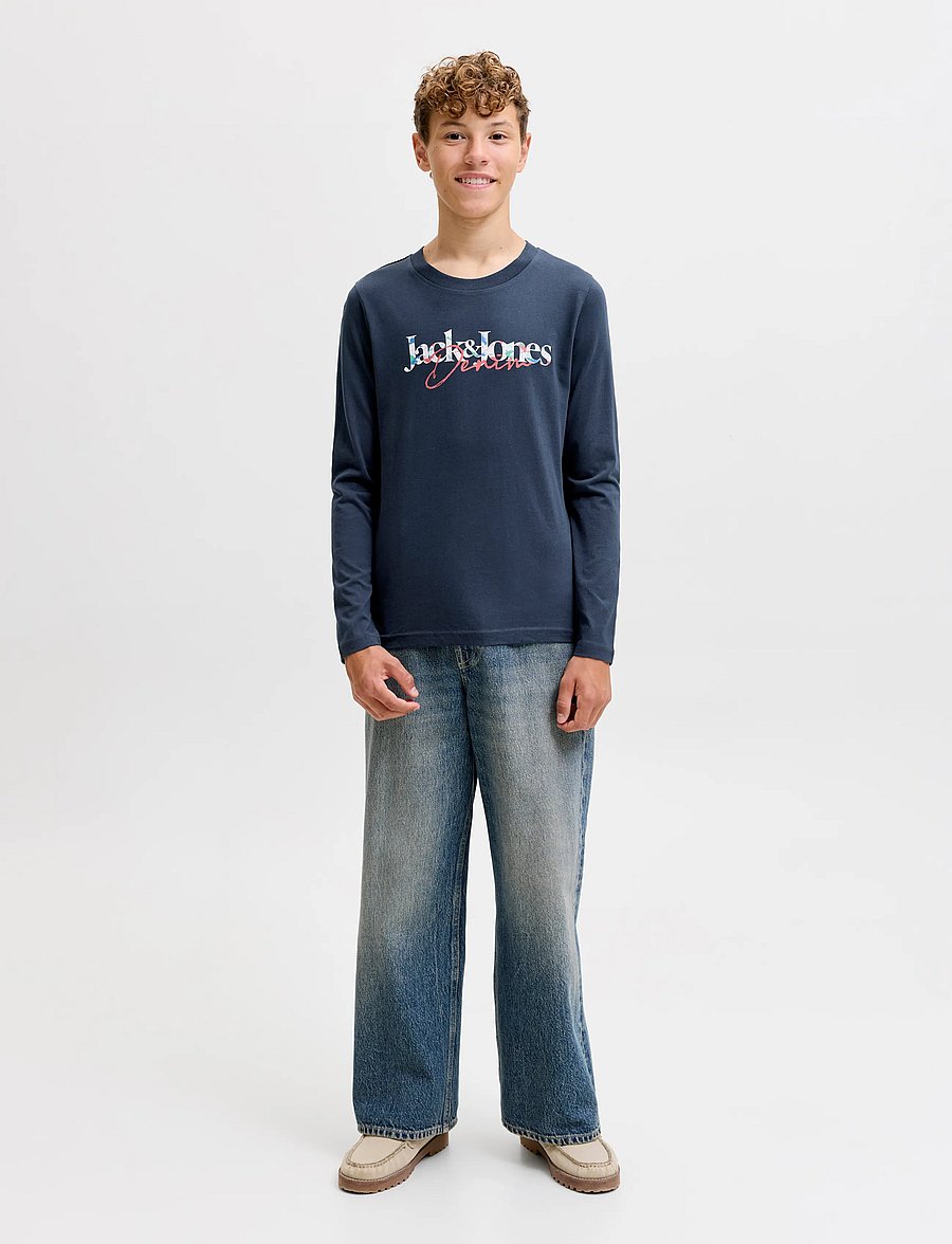 Jack & Jones - JJTOM TEE LS CREW NECK JNR - pikkade varrukatega t-särgid - navy blazer - 4