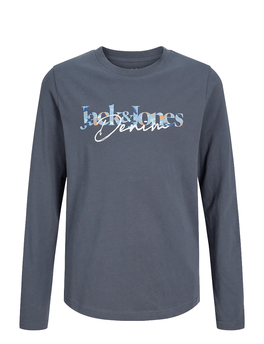 Jack & Jones - JJTOM TEE LS CREW NECK JNR - pikkade varrukatega t-särgid - turbulence - 1
