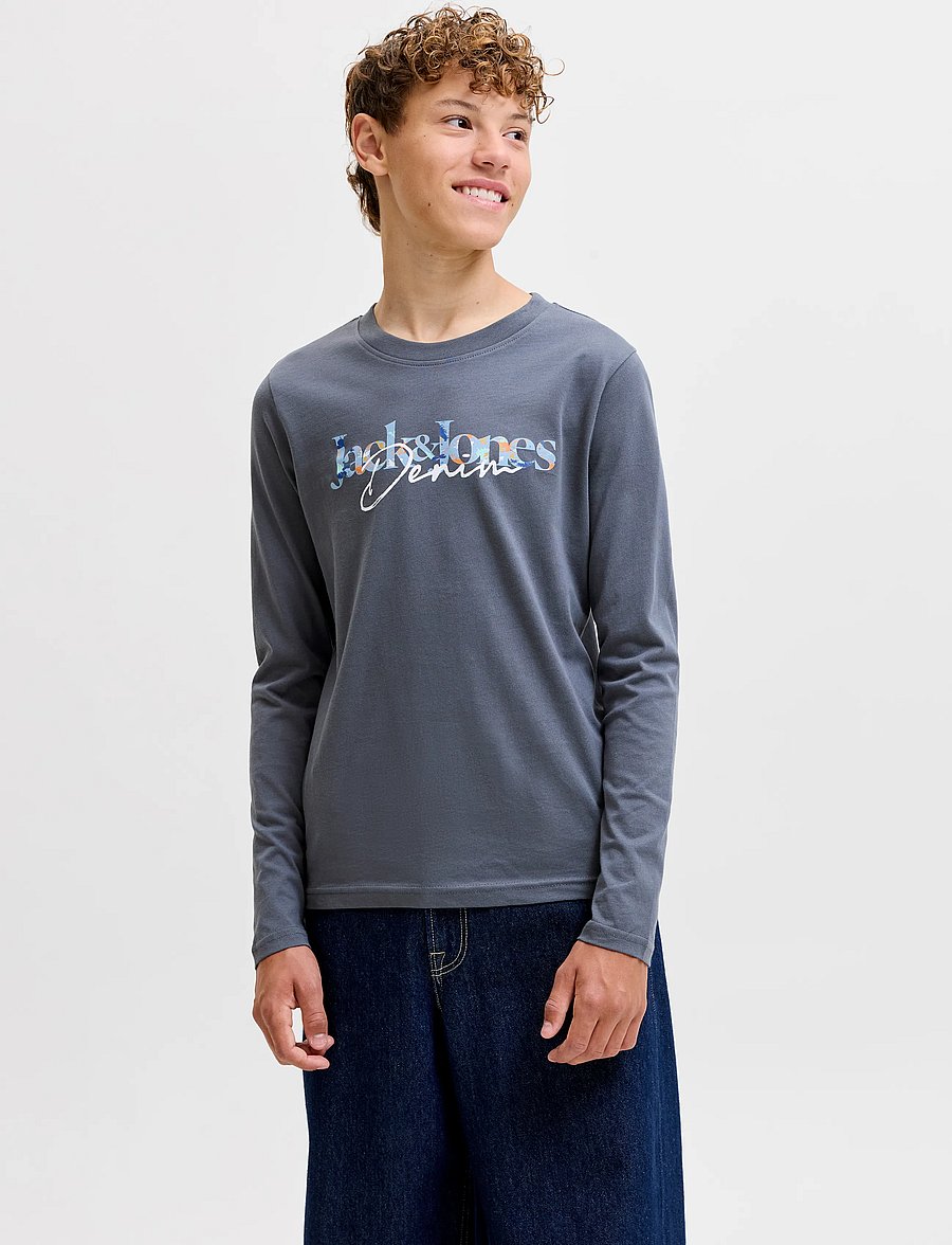 Jack & Jones - JJTOM TEE LS CREW NECK JNR - pikkade varrukatega t-särgid - turbulence - 0