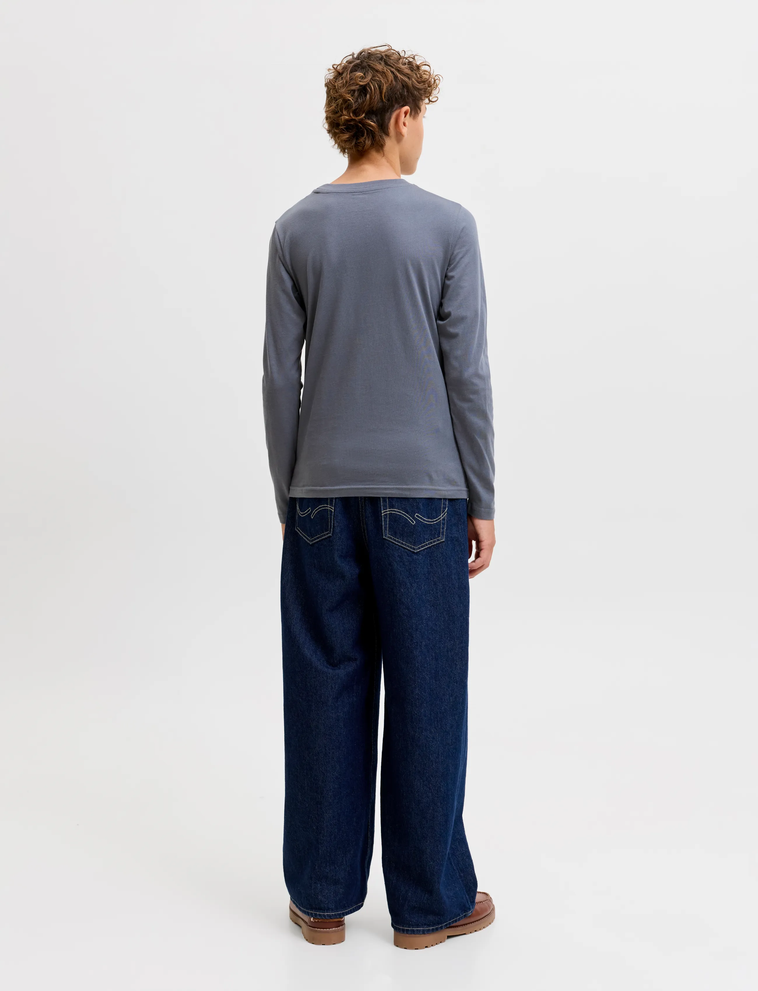Jack & Jones - JJTOM TEE LS CREW NECK JNR - pikkade varrukatega t-särgid - turbulence - 3
