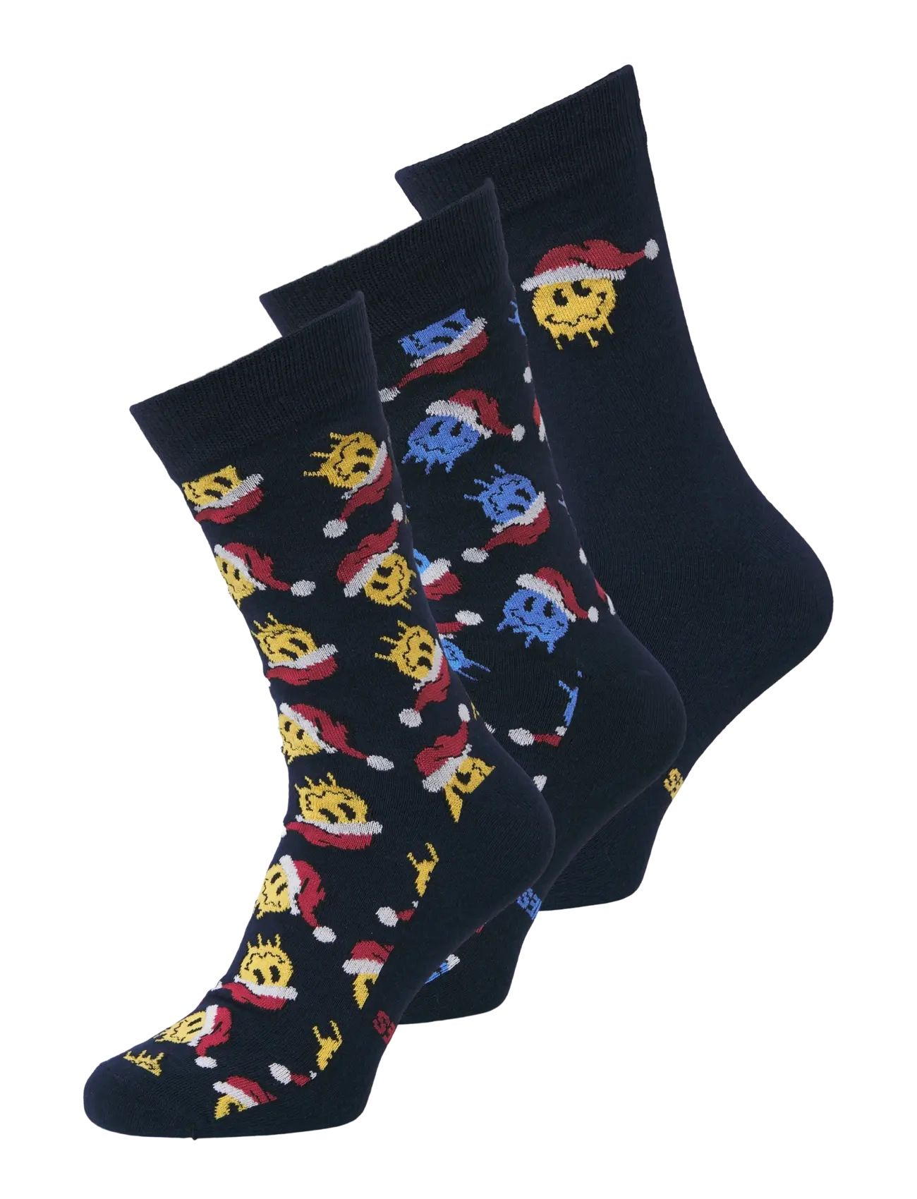 Jack & Jones JACXMAS SMILEY SOCKS 3 PACK JNR - Tøj - OUTER SPACE / navy