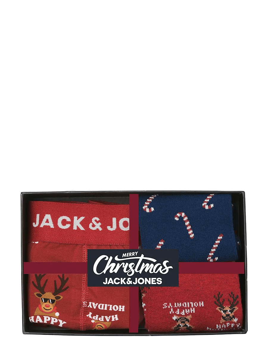 Jack & Jones - JACHAPPY HOLIDAYS GIFTBOX JNR - unterhosen - rio red - 4