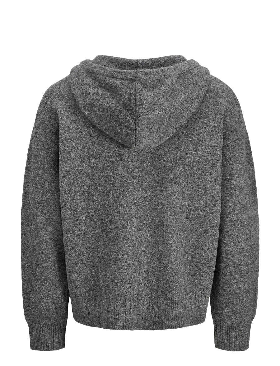 Jack & Jones - JCOGRAVITY KNIT ZIP HOODIE JNR - dark grey melange - 1