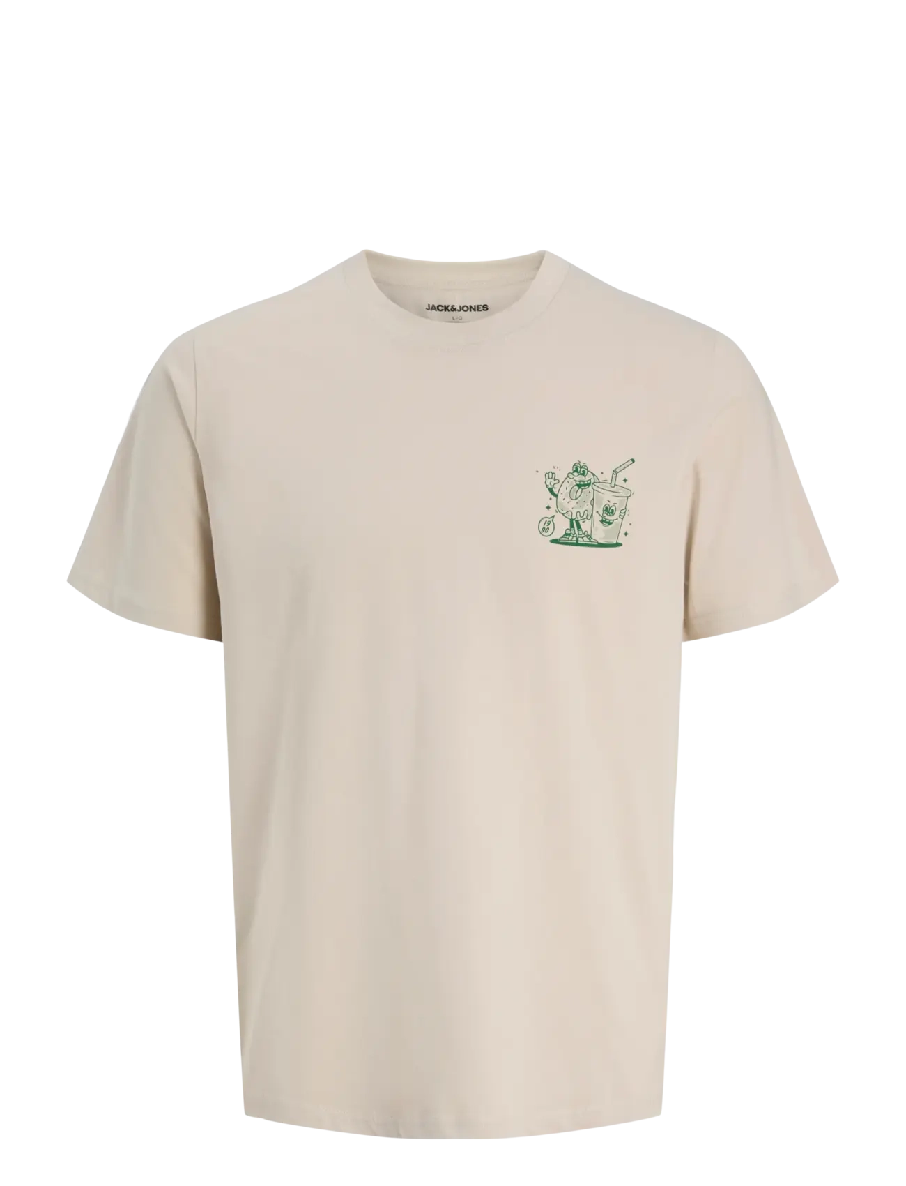 Jack & Jones JJBREWY TEE SS CREW NECK JNR - Överdelar - MOONBEAM / cream