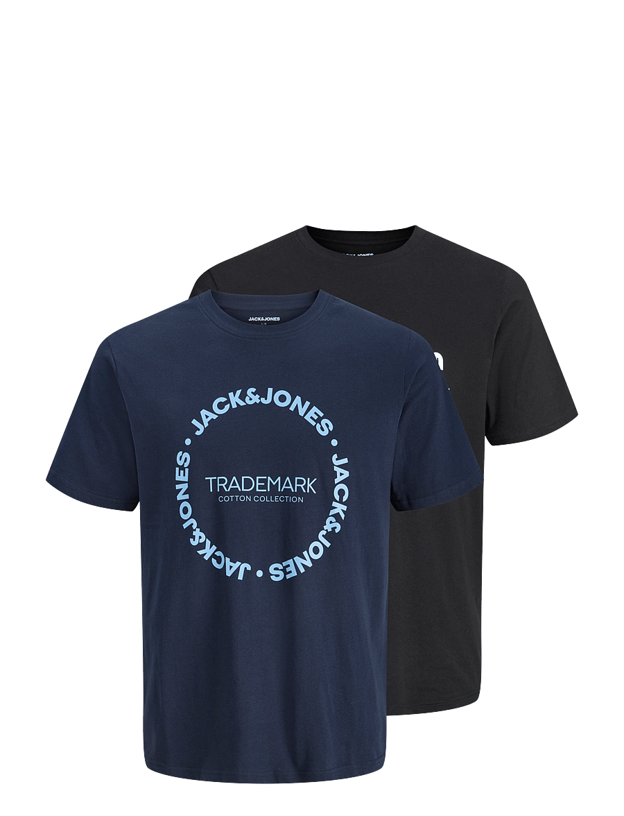 Jack & Jones - JJAERO TEE BENSON TEE 2PK MP JNR - kortärmade t-shirts - black - 0