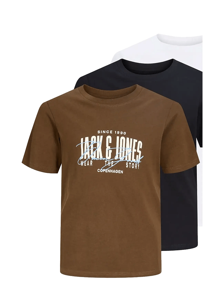 Jack & Jones - JJAERO TEE SS CREW NECK 3PK MP JNR - black - 1
