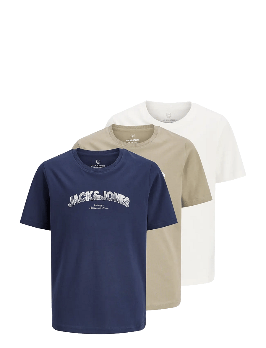 Jack & Jones - JJAVERY TEE SS CREW NECK 3PK MP JNR - cloud dancer - 1