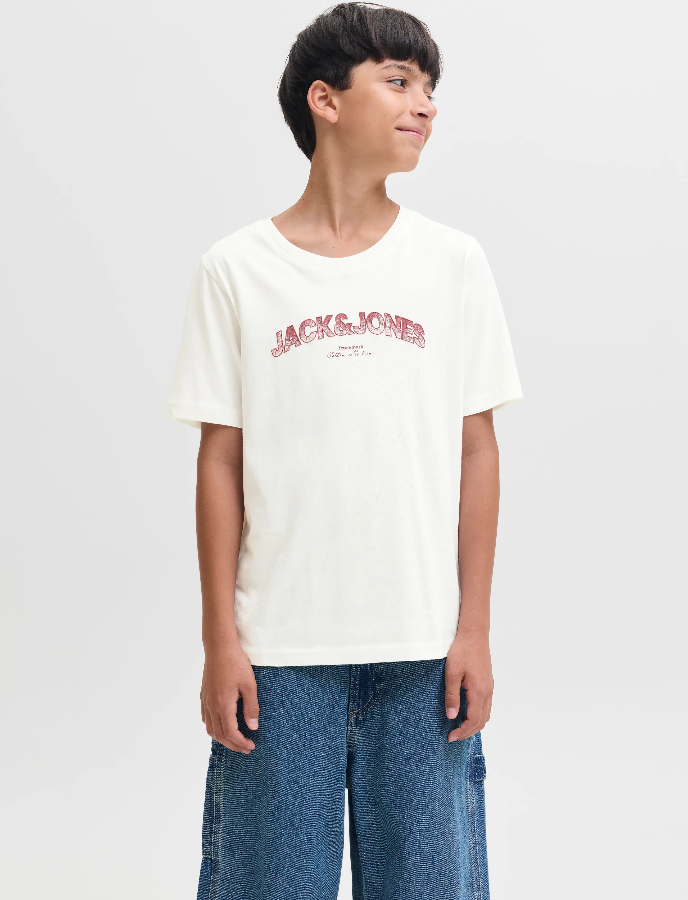 Jack & Jones Jjavery Tee Ss Crew Neck 3Pk Mp Jnr, 128, Cream, T-Shirts > Kortærmede, Børn
